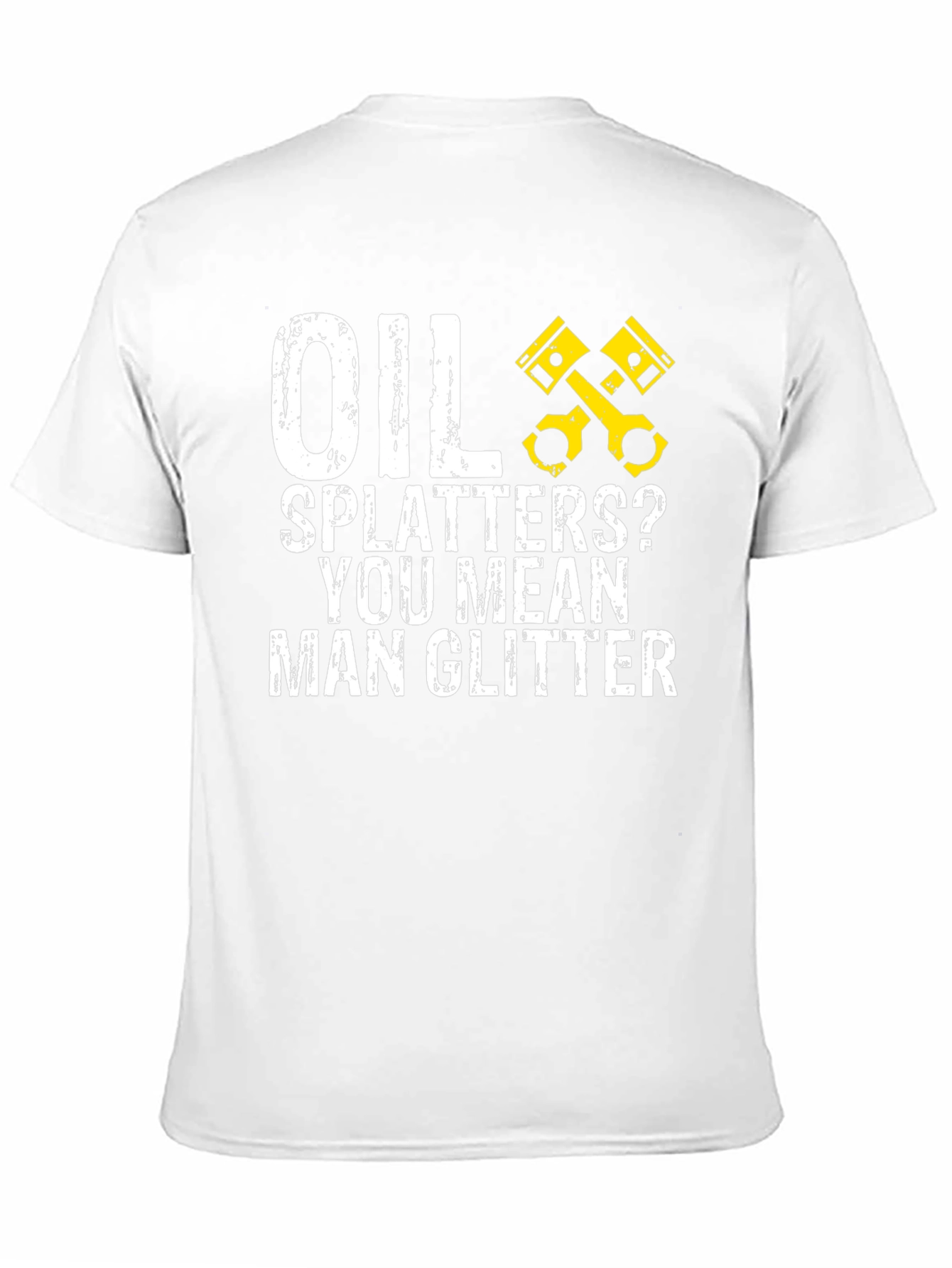 Oil Splatters? Man Glitter Black Graphic Tee