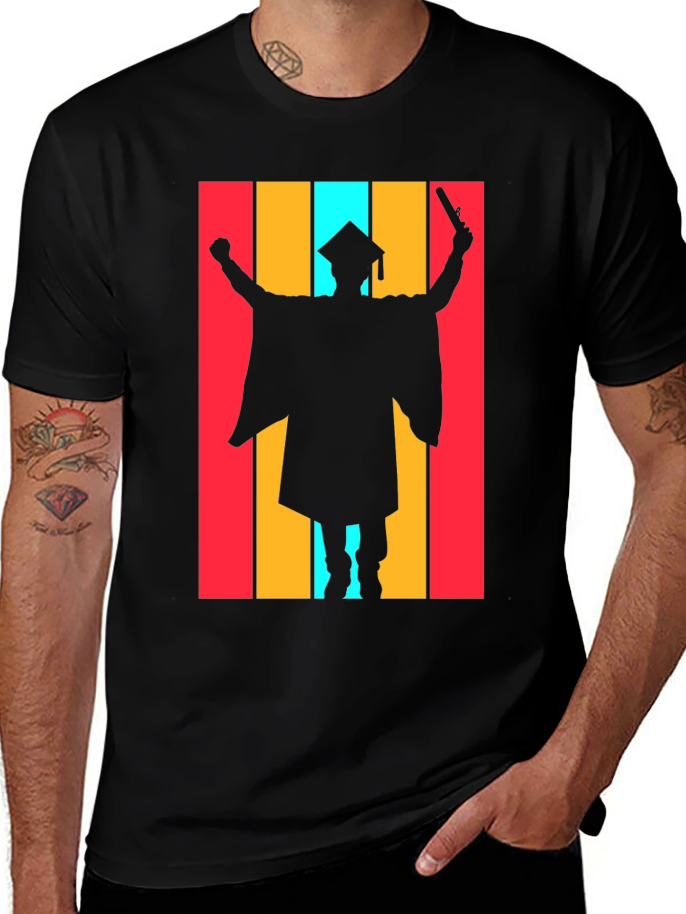 Graduation Silhouette Black T-Shirt