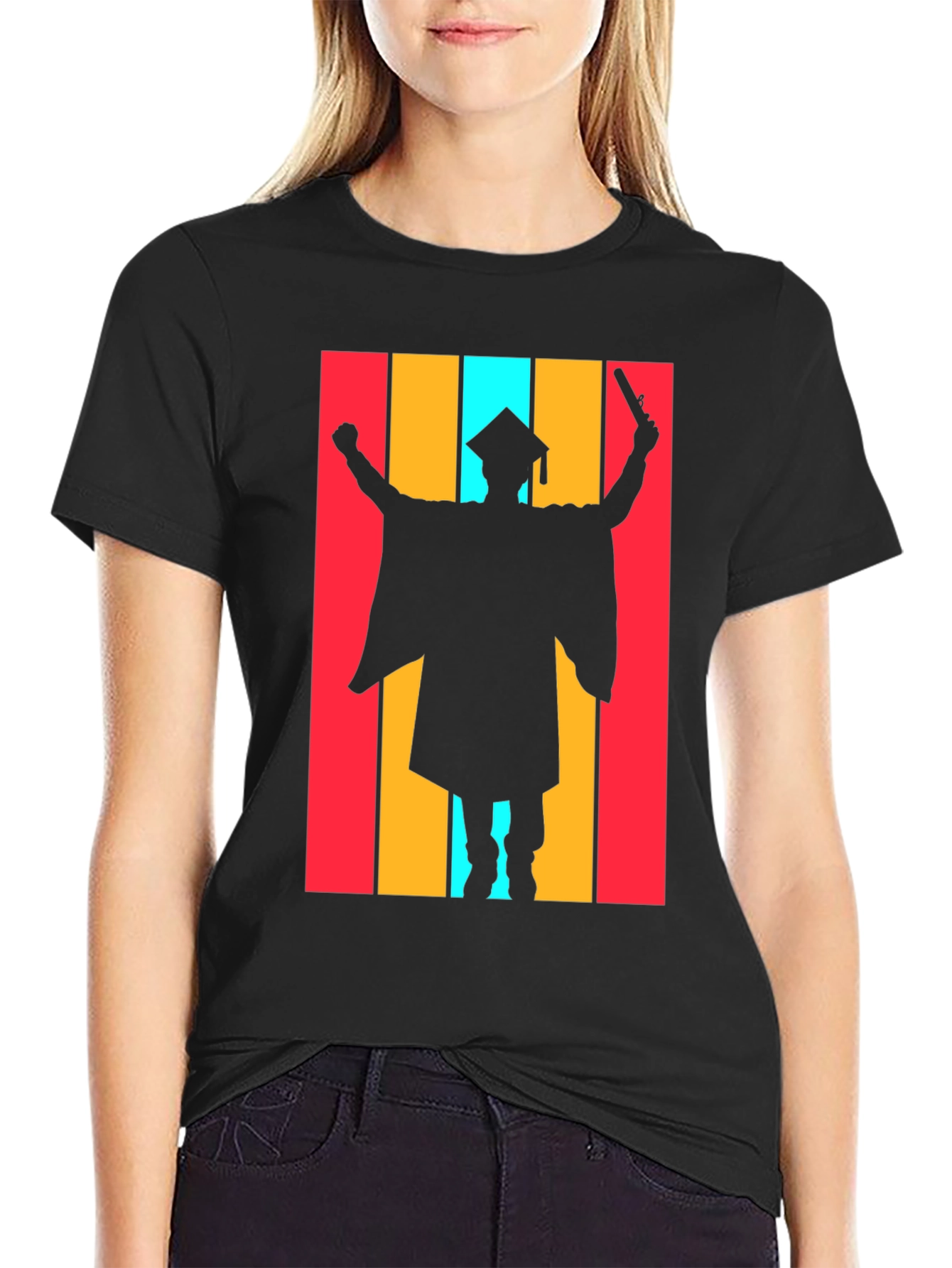 Graduation Silhouette Black T-Shirt
