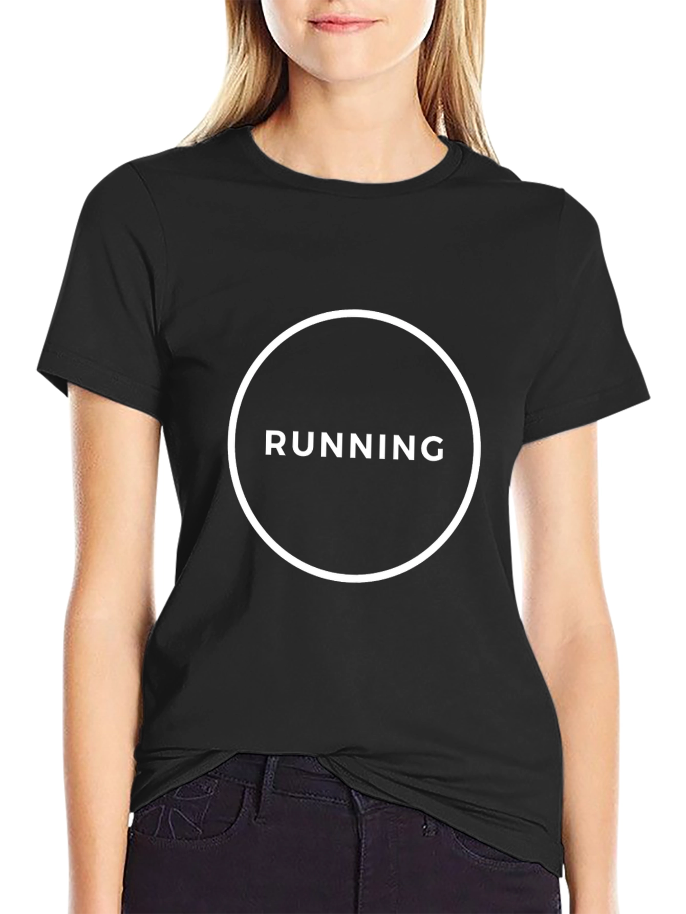 Running Graphic Tee - Black Cotton T-Shirt