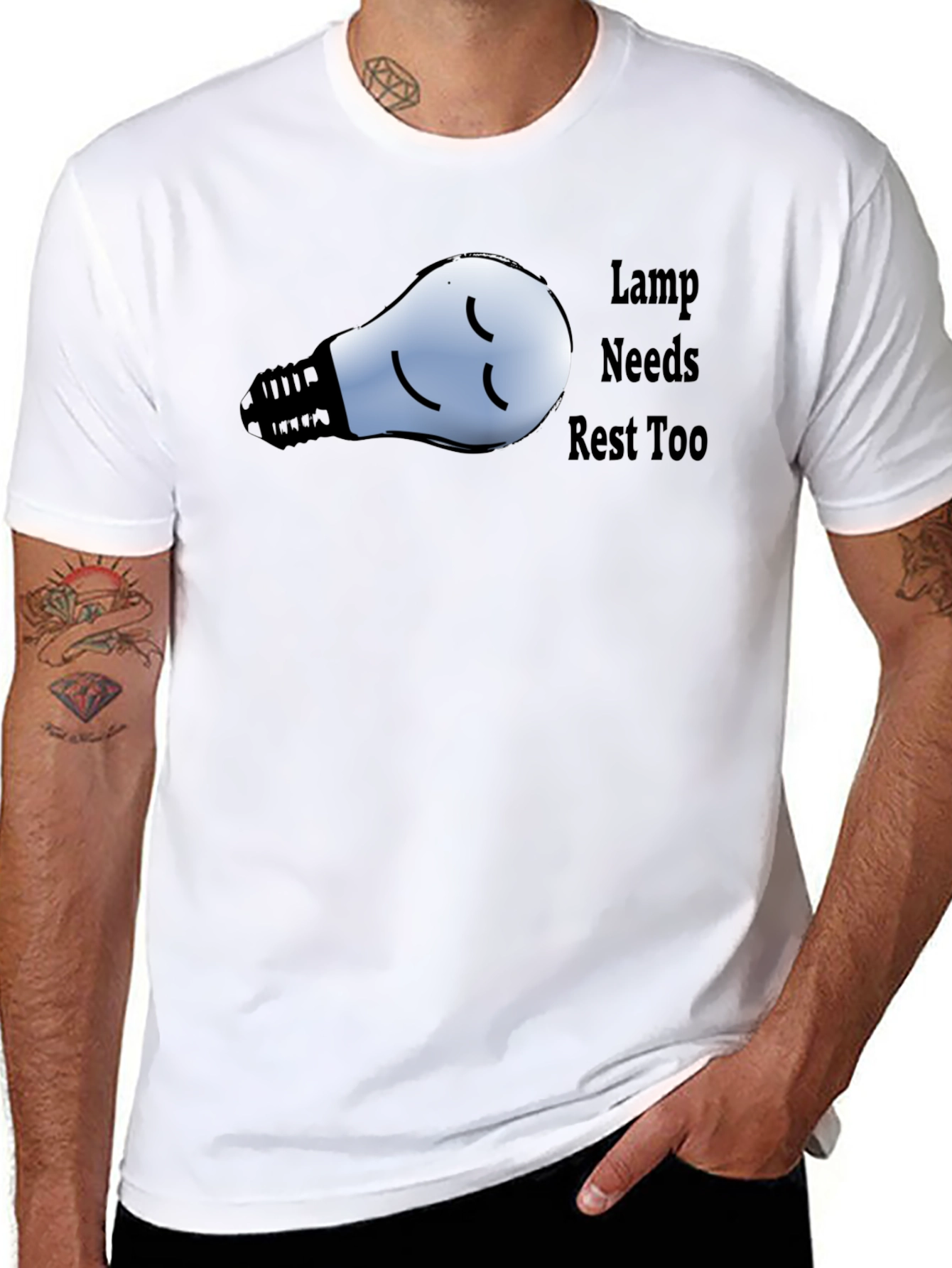 Funny Lamp Needs Rest Too Black T-Shirt