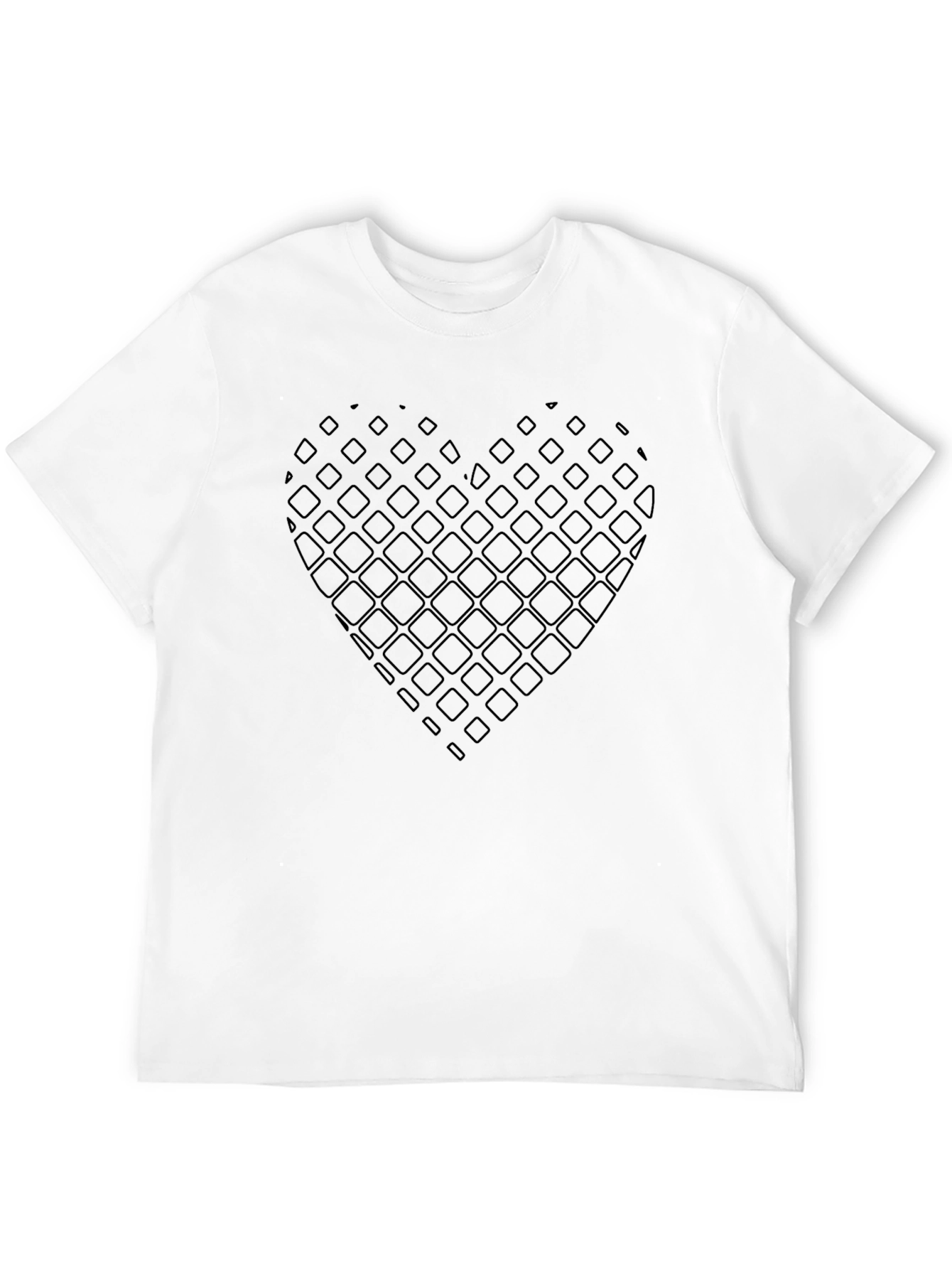 Geometric Heart Graphic Black T-Shirt