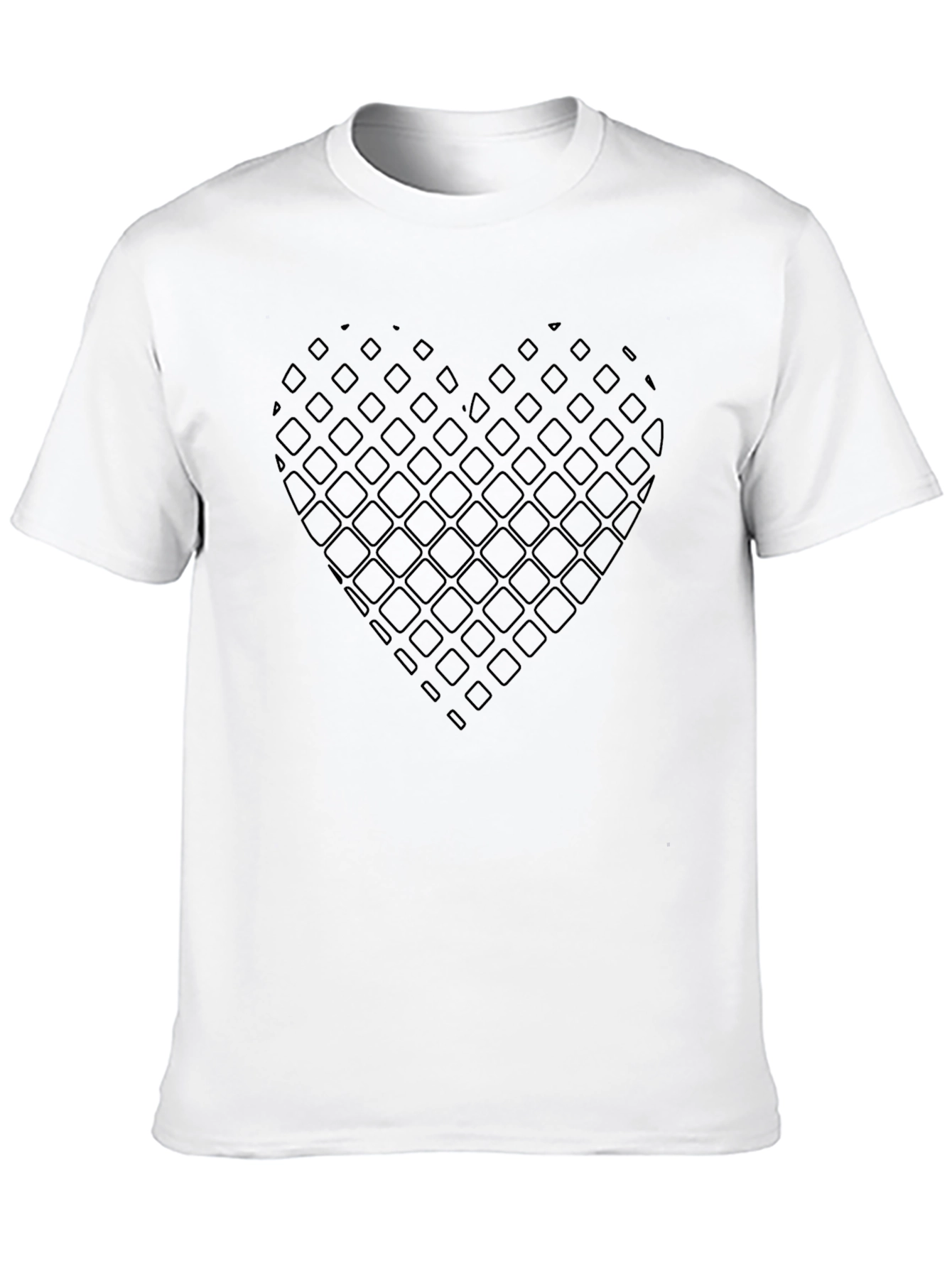 Geometric Heart Graphic Black T-Shirt