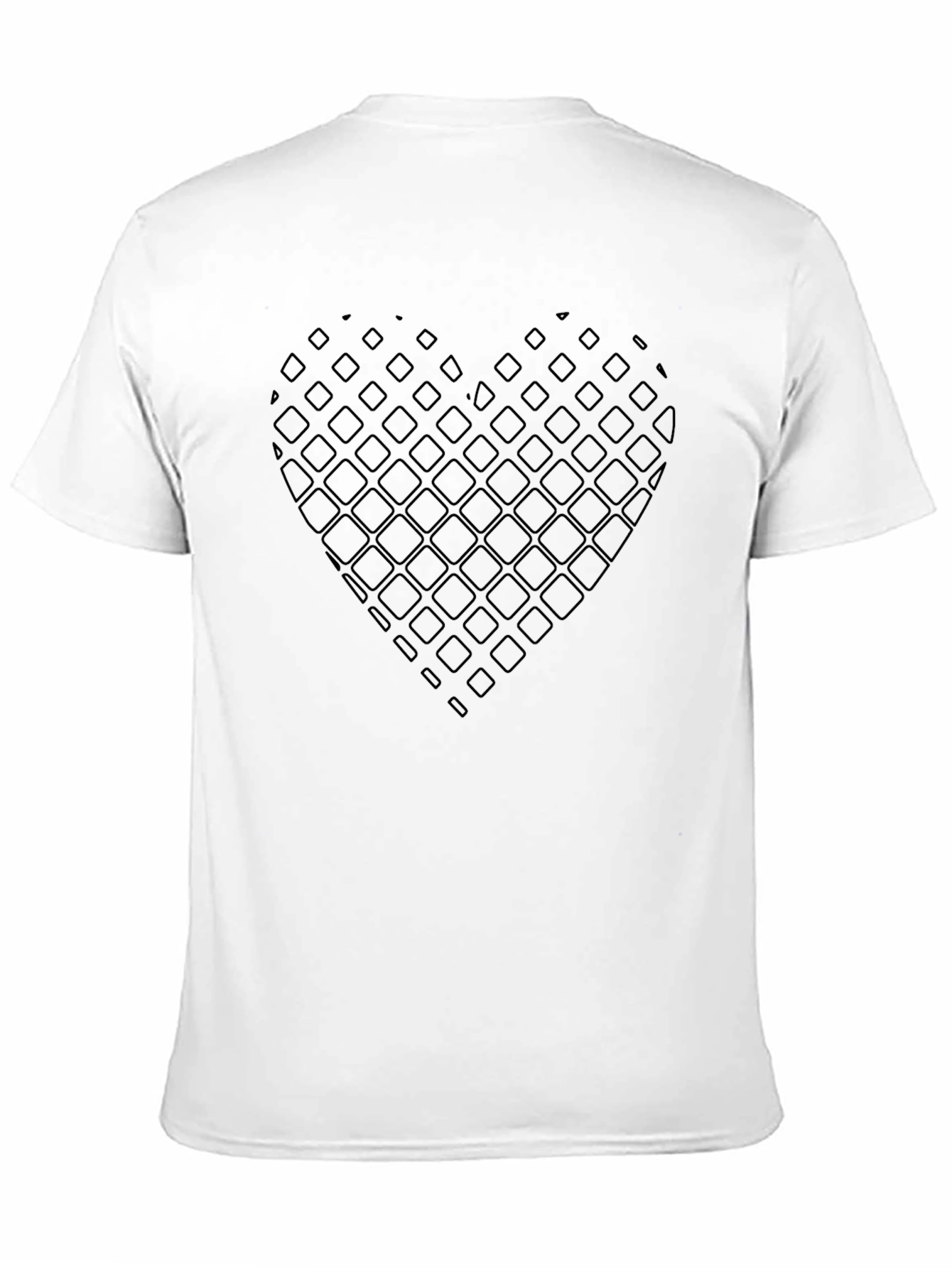 Geometric Heart Graphic Black T-Shirt