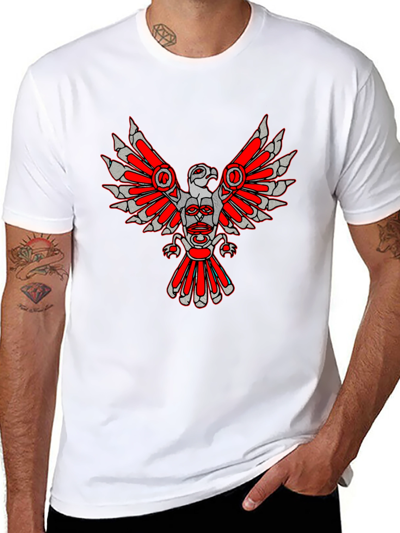 Tribal Eagle Graphic Tee - Black