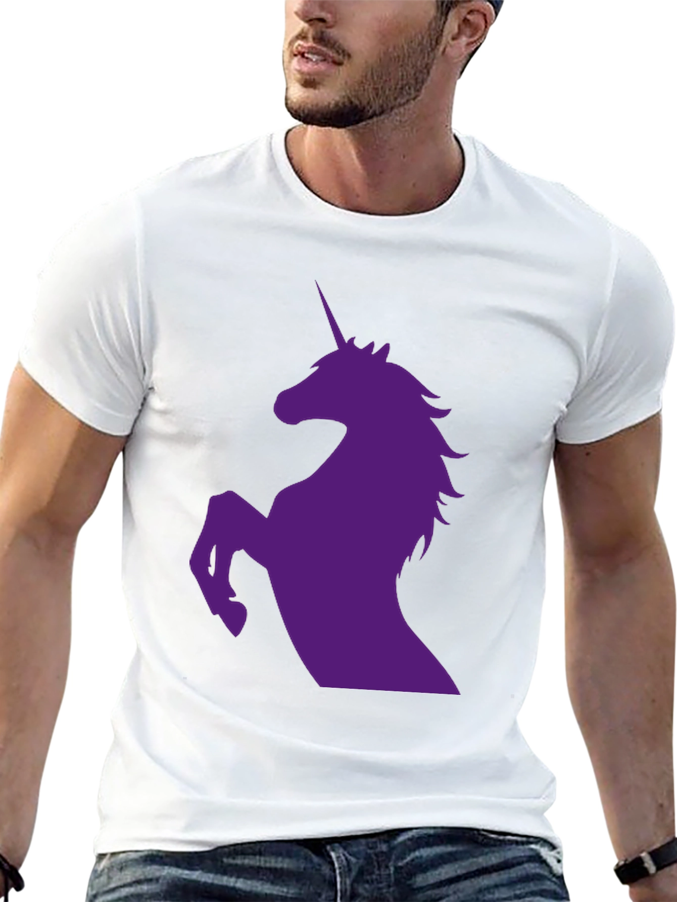 Unicorn Silhouette Graphic Tee - Black