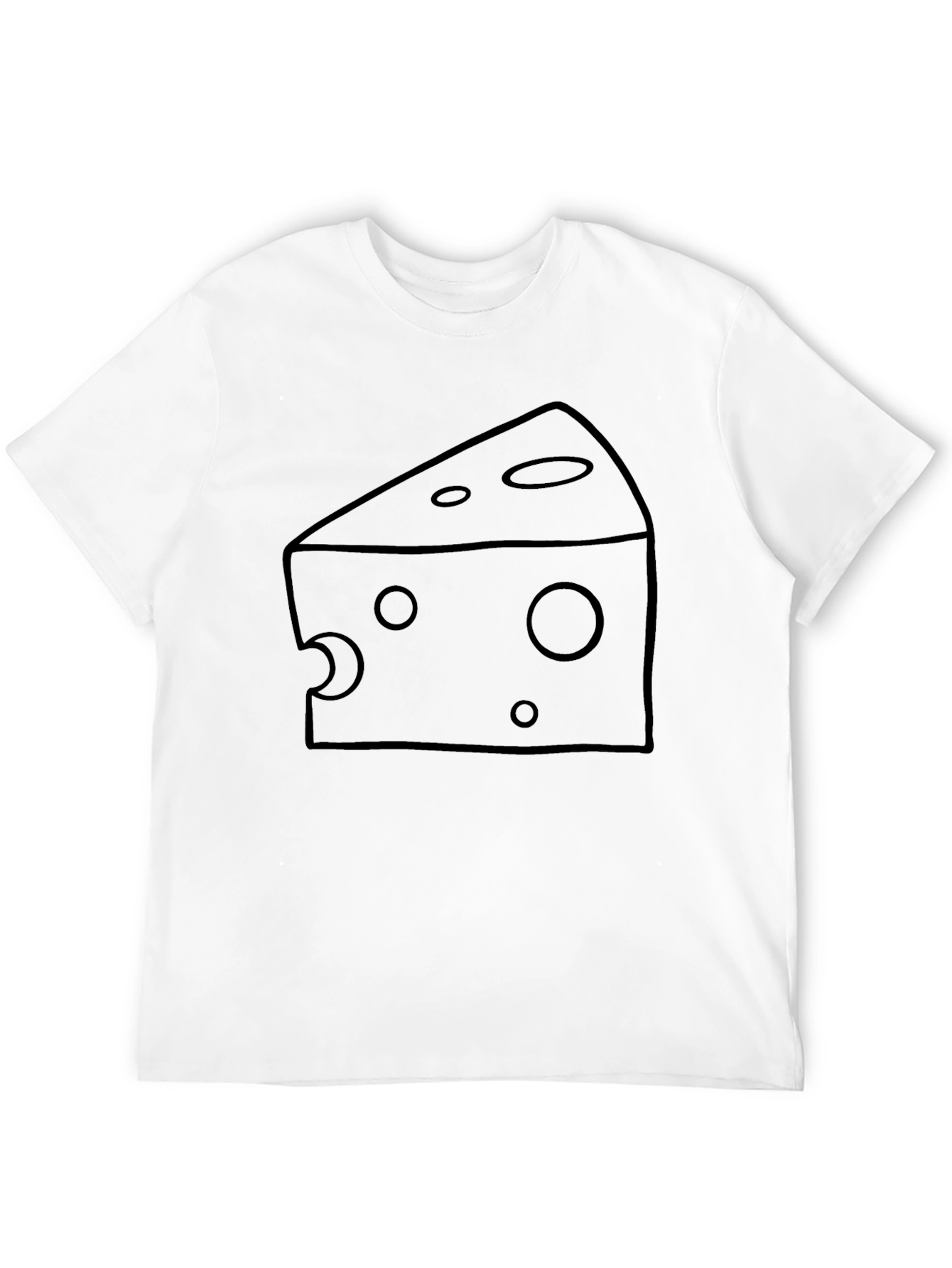 Cheese Graphic Tee - Black Cotton Blend T-Shirt