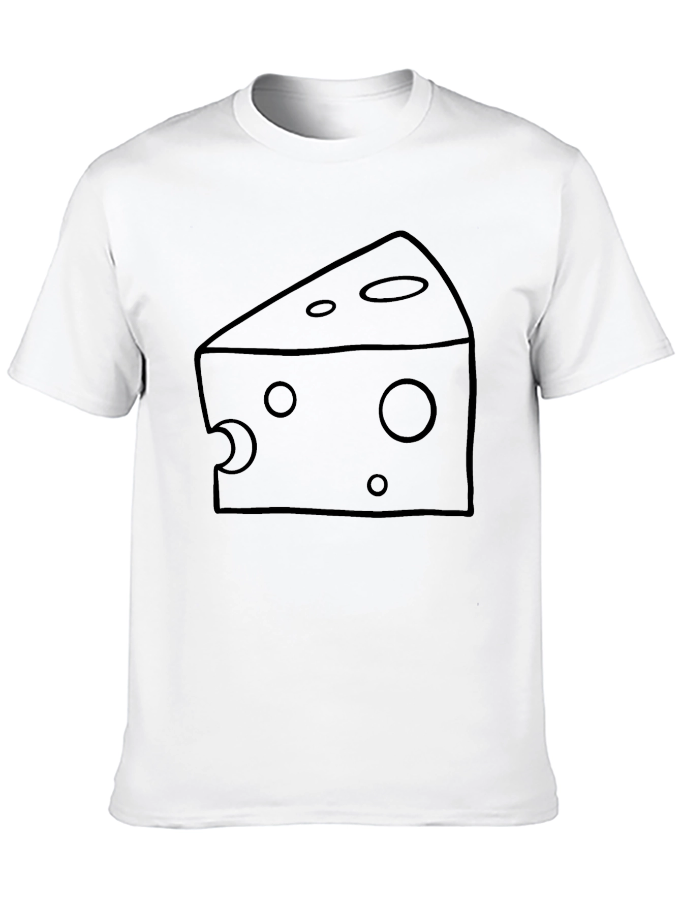 Cheese Graphic Tee - Black Cotton Blend T-Shirt