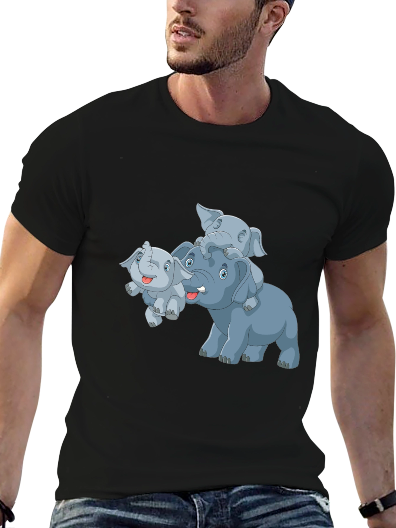 Elephant Family Cartoon T-Shirt