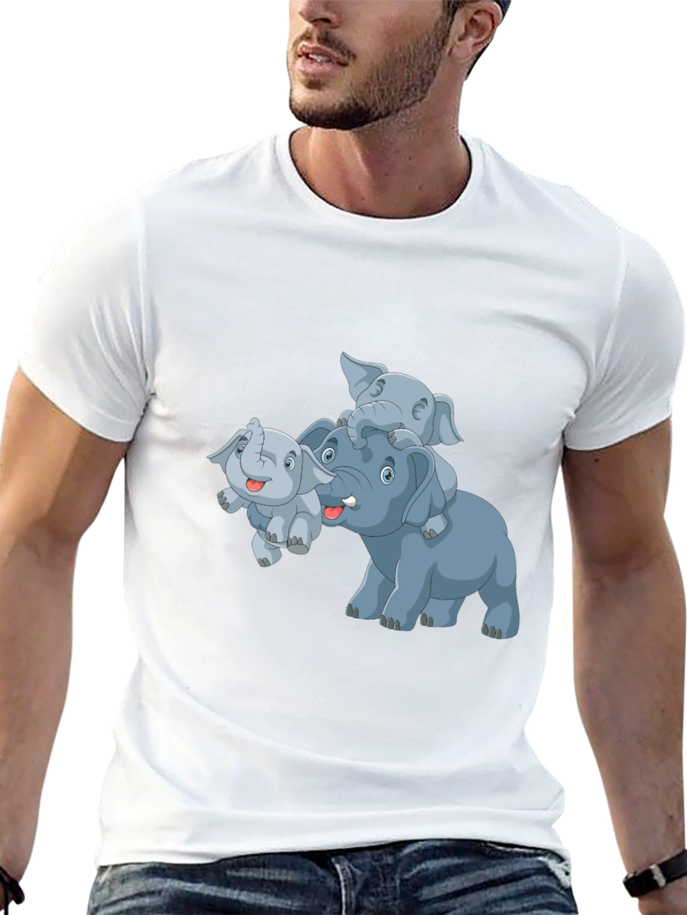 Elephant Family Cartoon T-Shirt