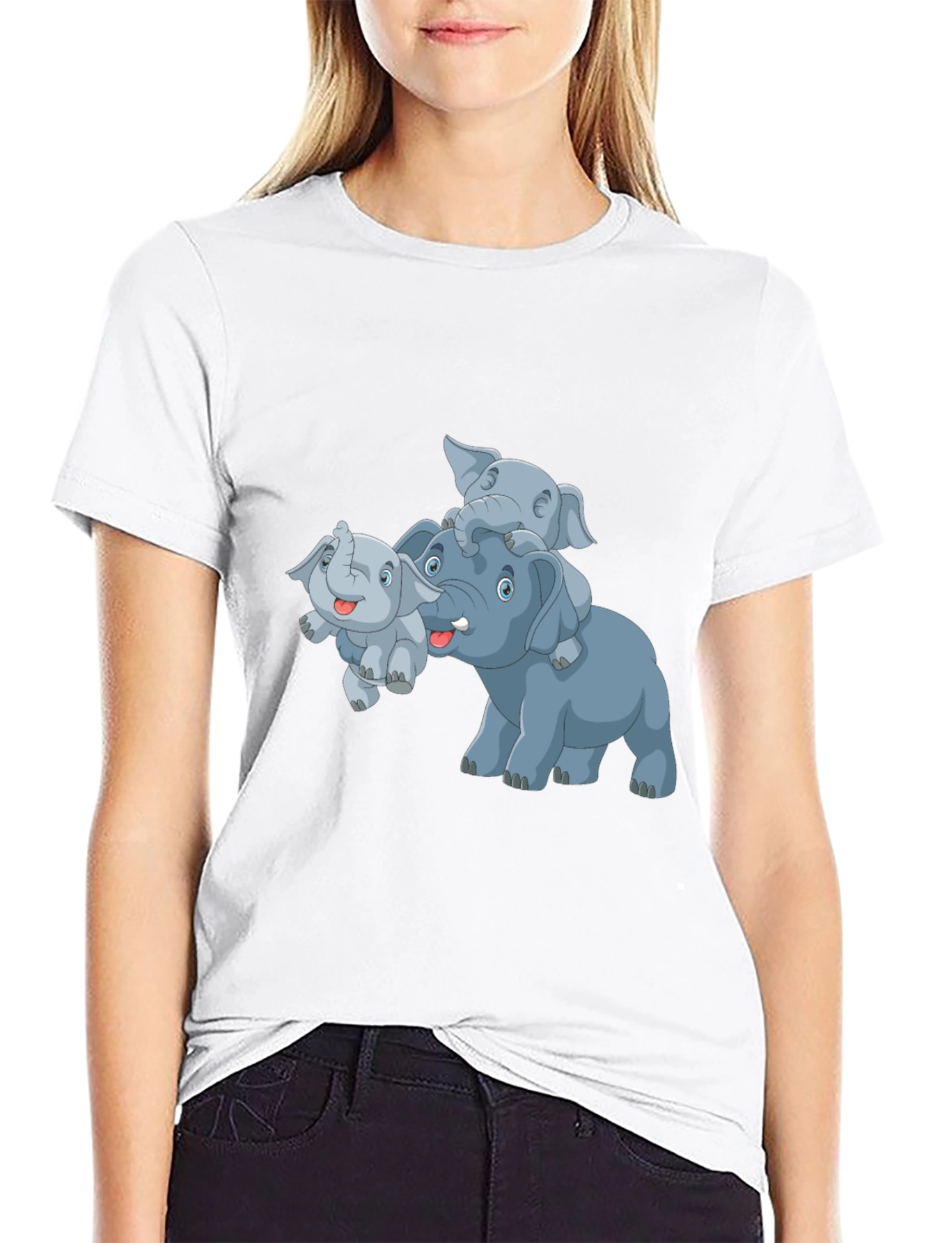 Elephant Family Cartoon T-Shirt