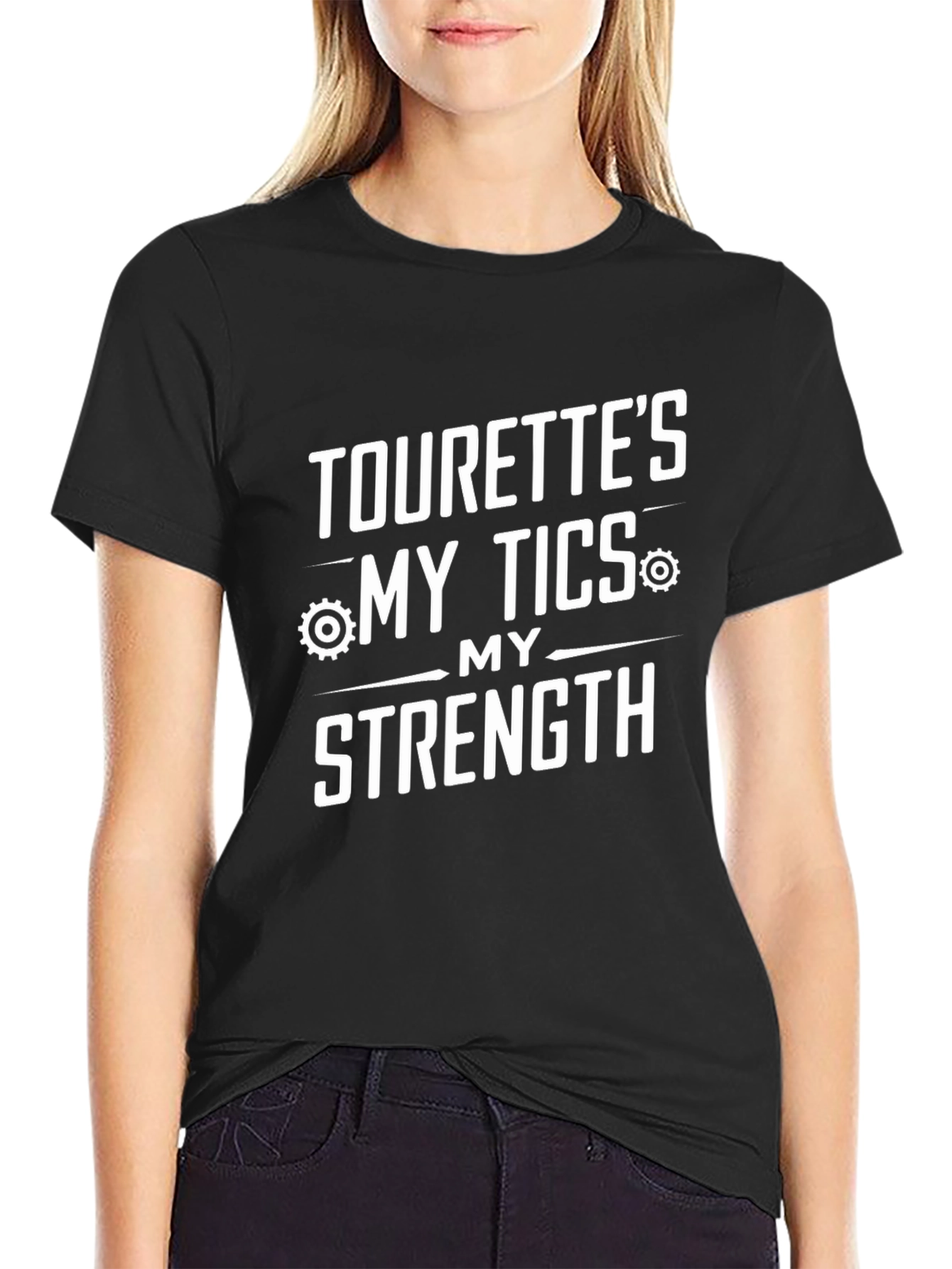 Tourettes My Tics My Strength Black T-Shirt