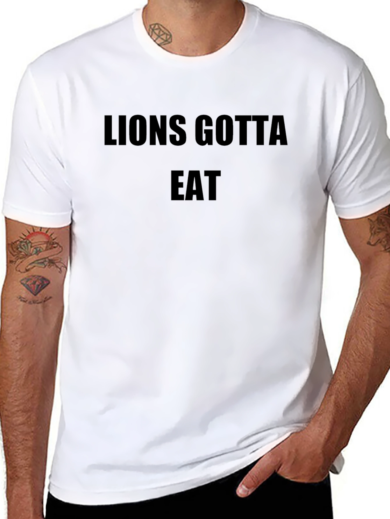 Lions Gotta Eat Black Graphic Tee - Mens
