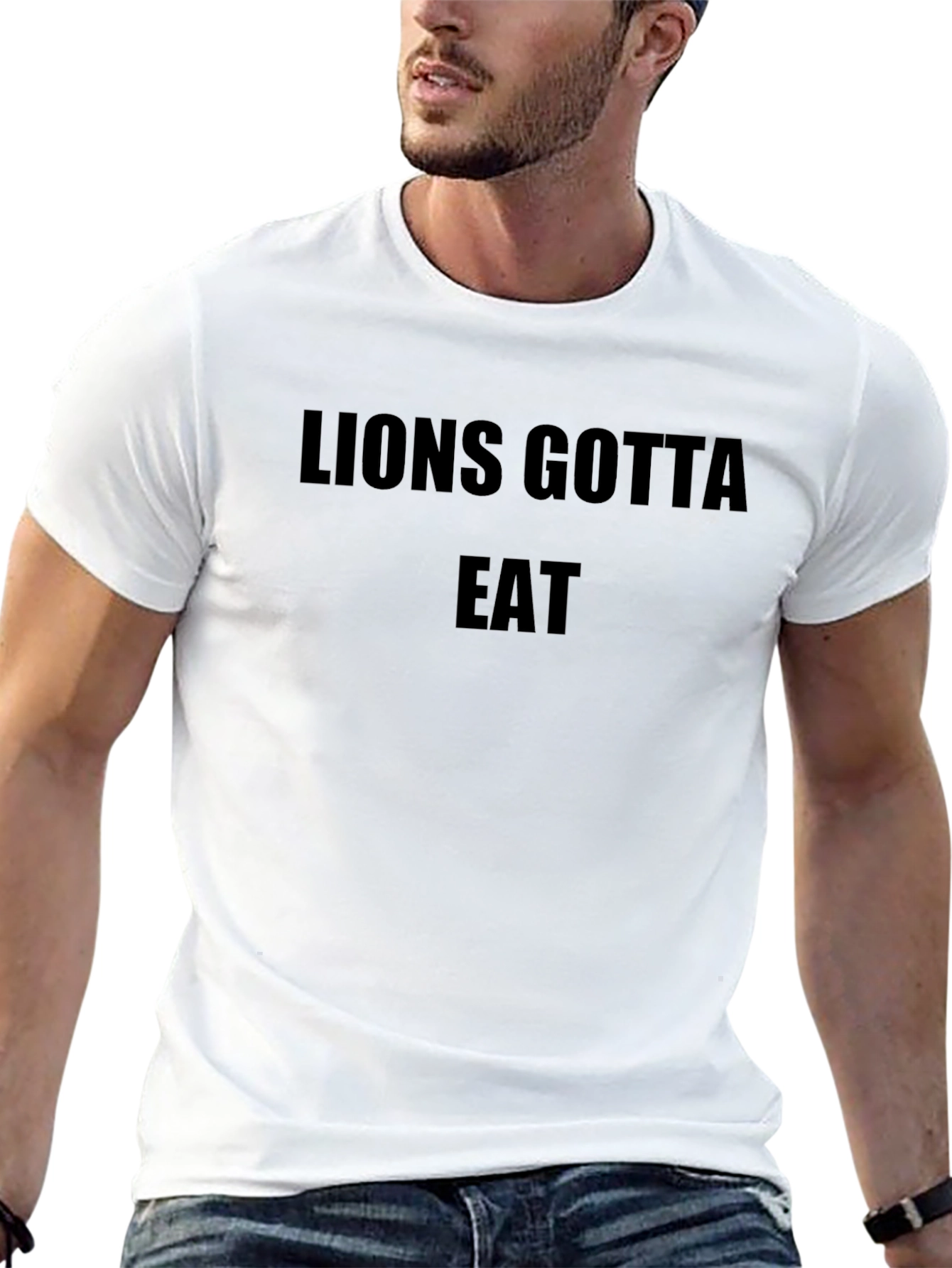 Lions Gotta Eat Black Graphic Tee - Mens
