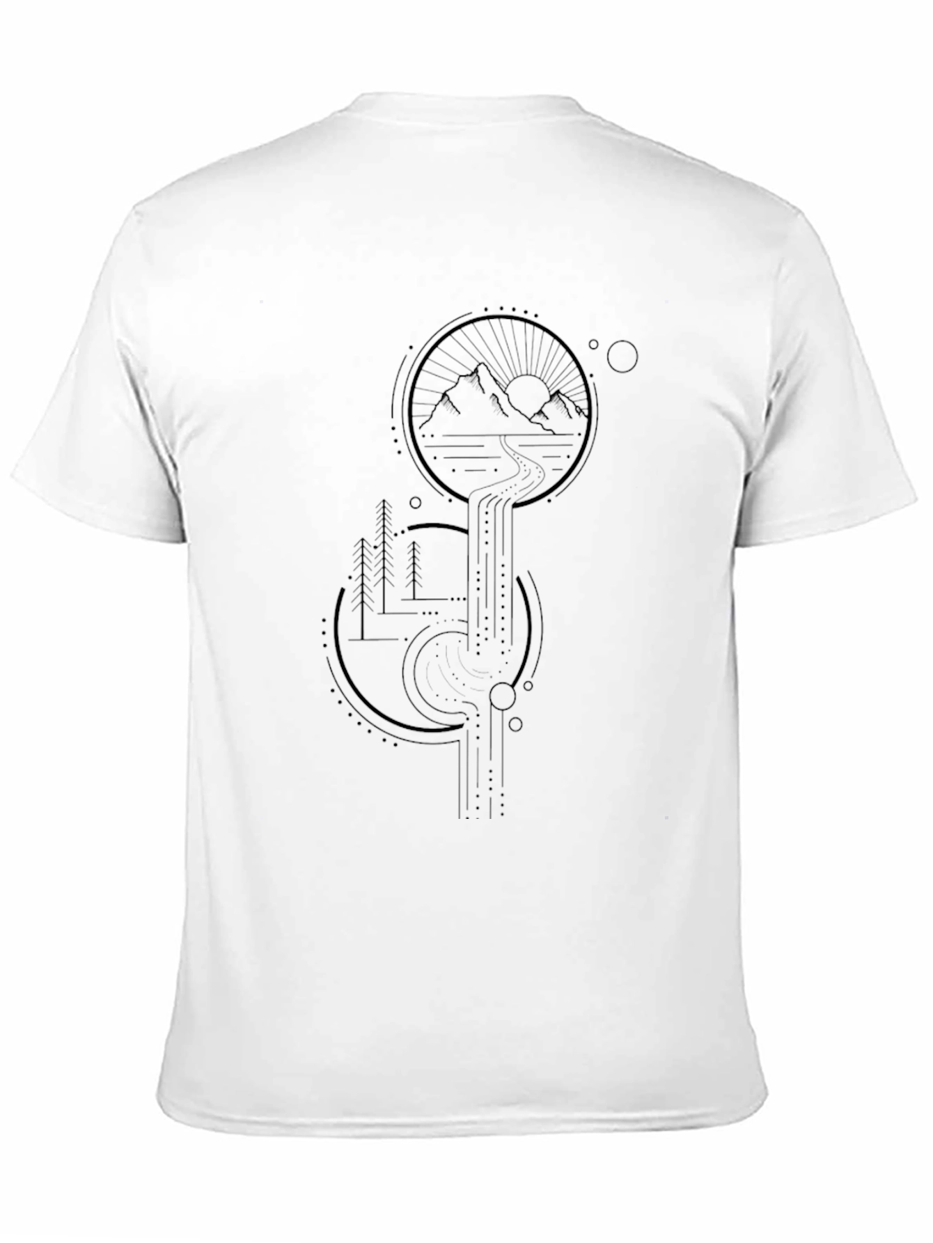 Geometric Mountainscape Black T-Shirt