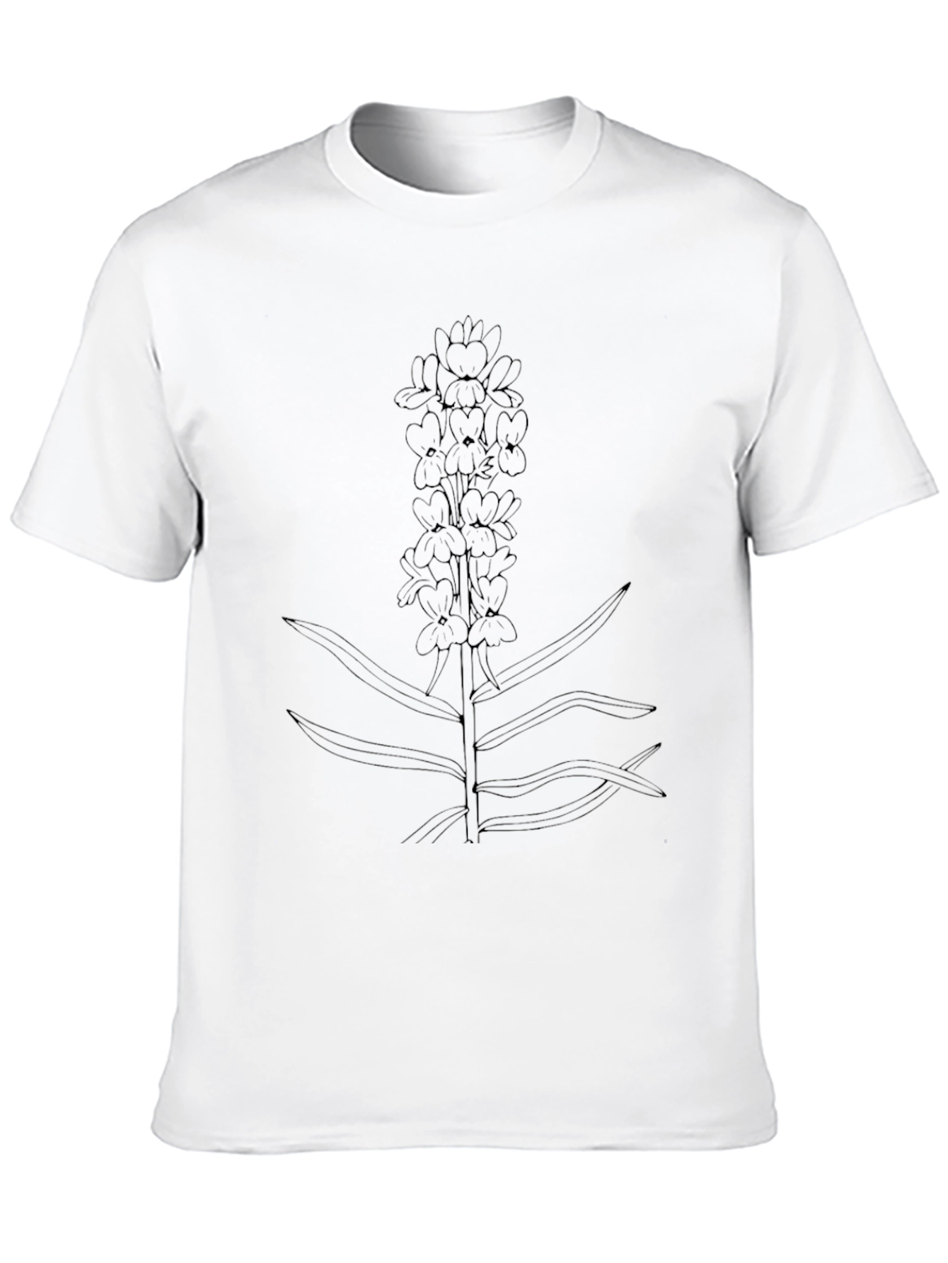 Botanical Line Art Black T-Shirt