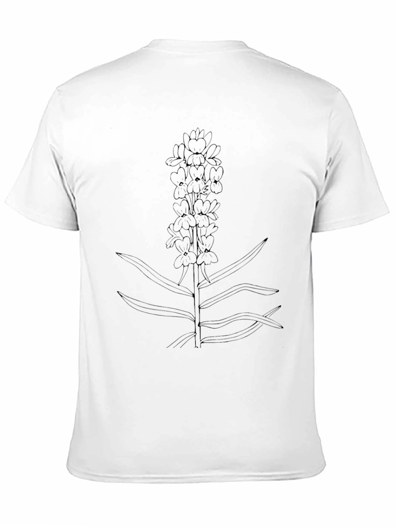 Botanical Line Art Black T-Shirt