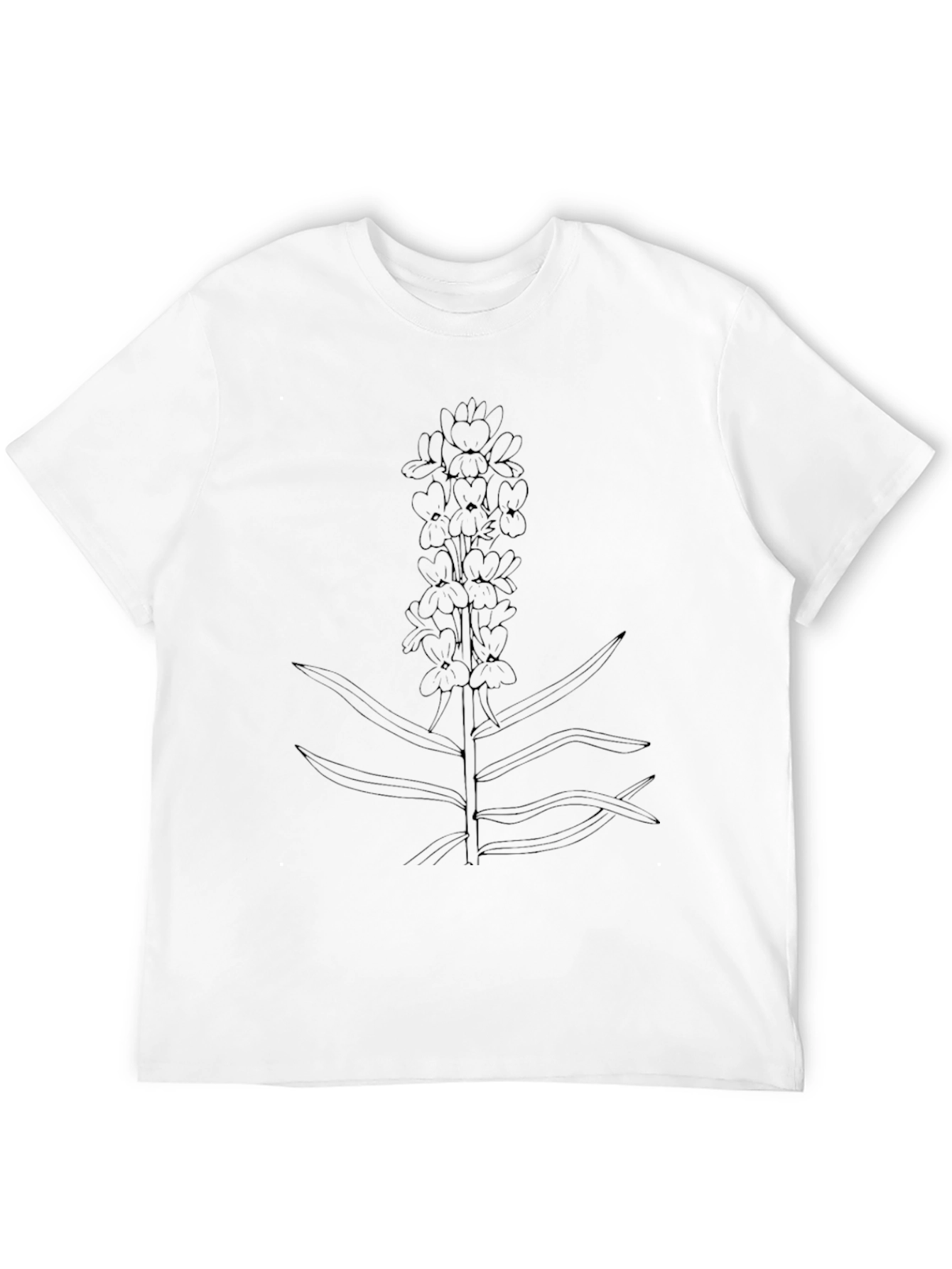 Botanical Line Art Black T-Shirt