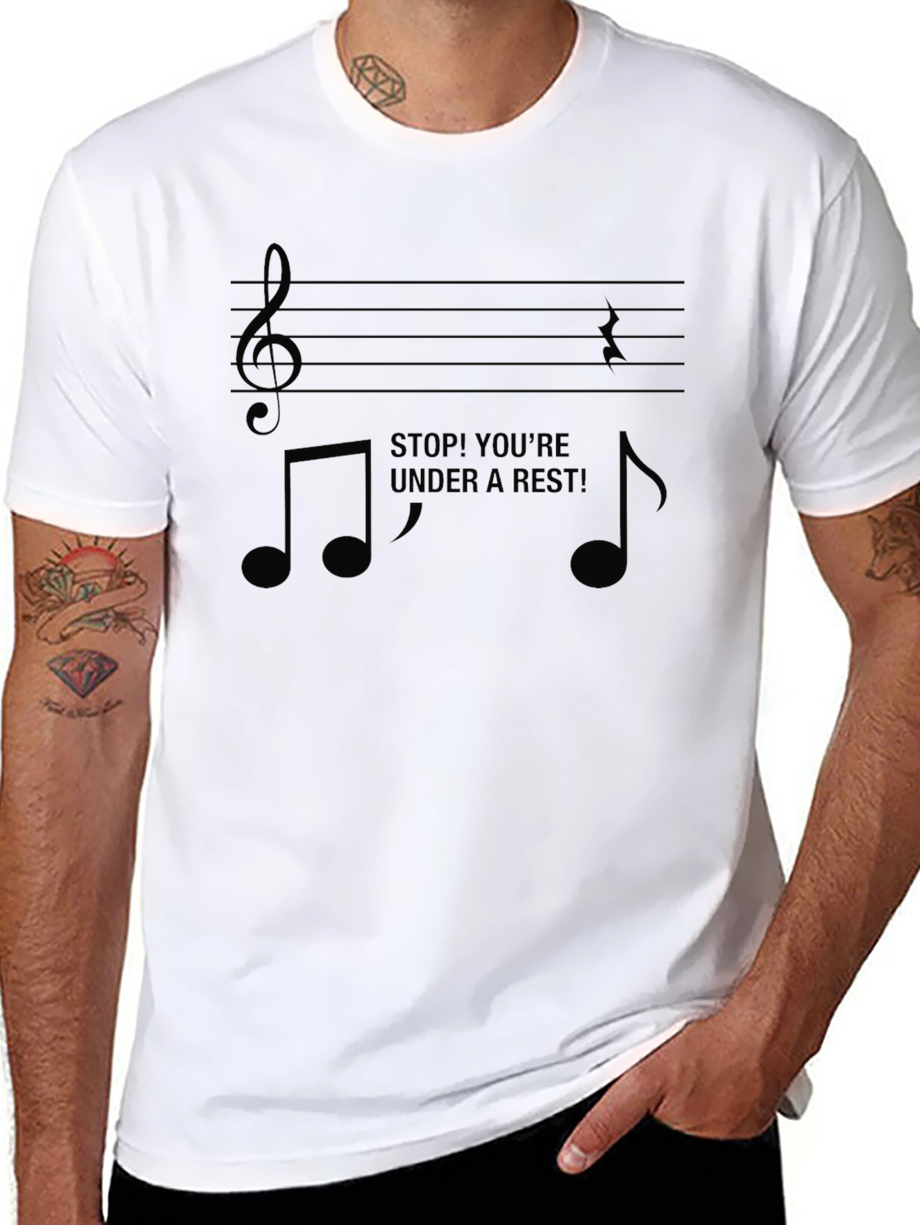 Musical Pun T-Shirt - Stop! Youre Under a Rest!