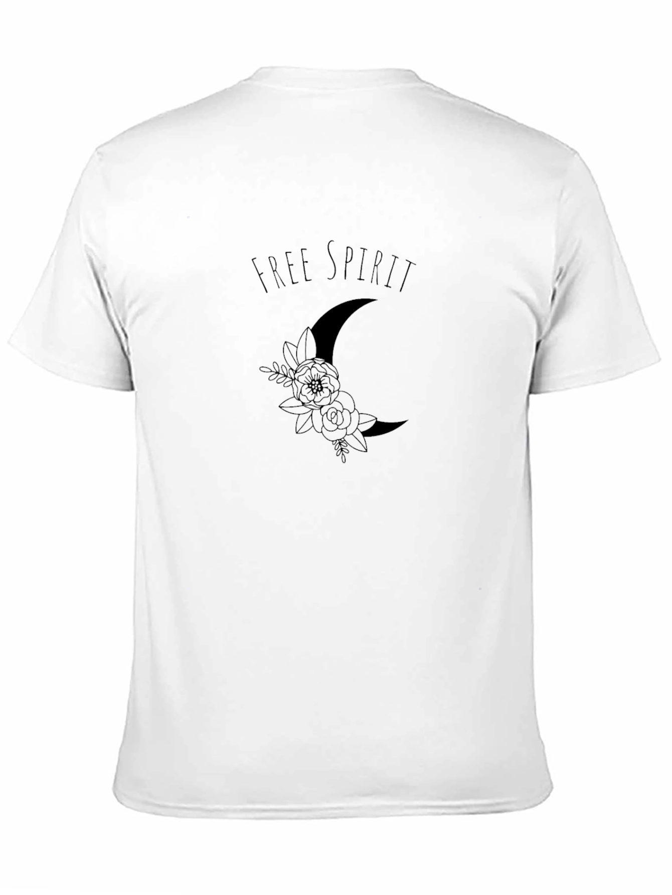 Free Spirit Moon Graphic Black T-Shirt