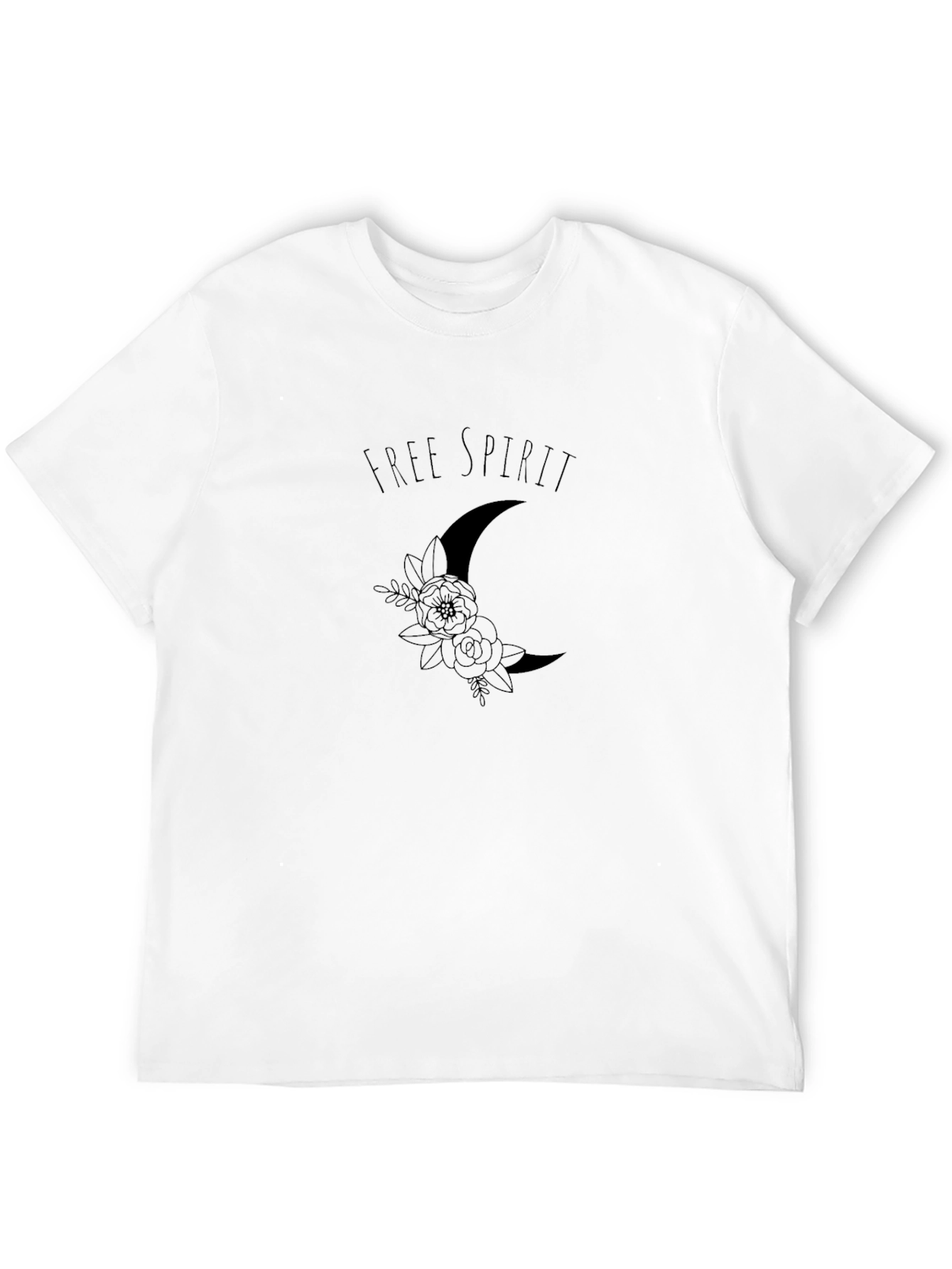 Free Spirit Moon Graphic Black T-Shirt