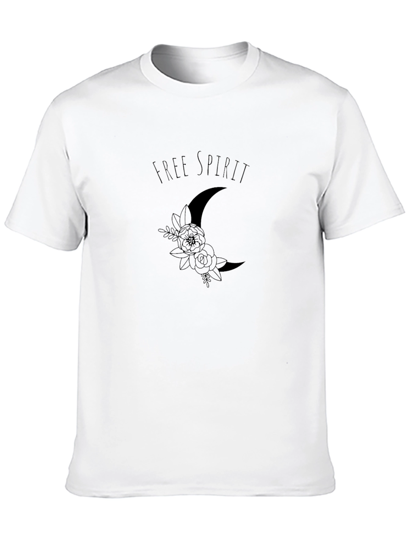 Free Spirit Moon Graphic Black T-Shirt