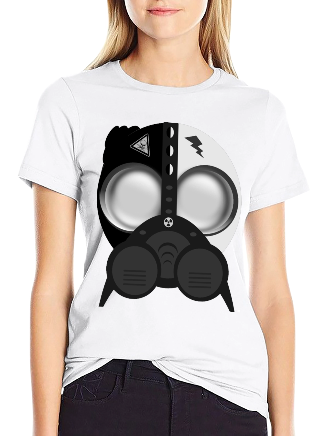 Unique Gas Mask Graphic T-Shirt - Biohazard Style