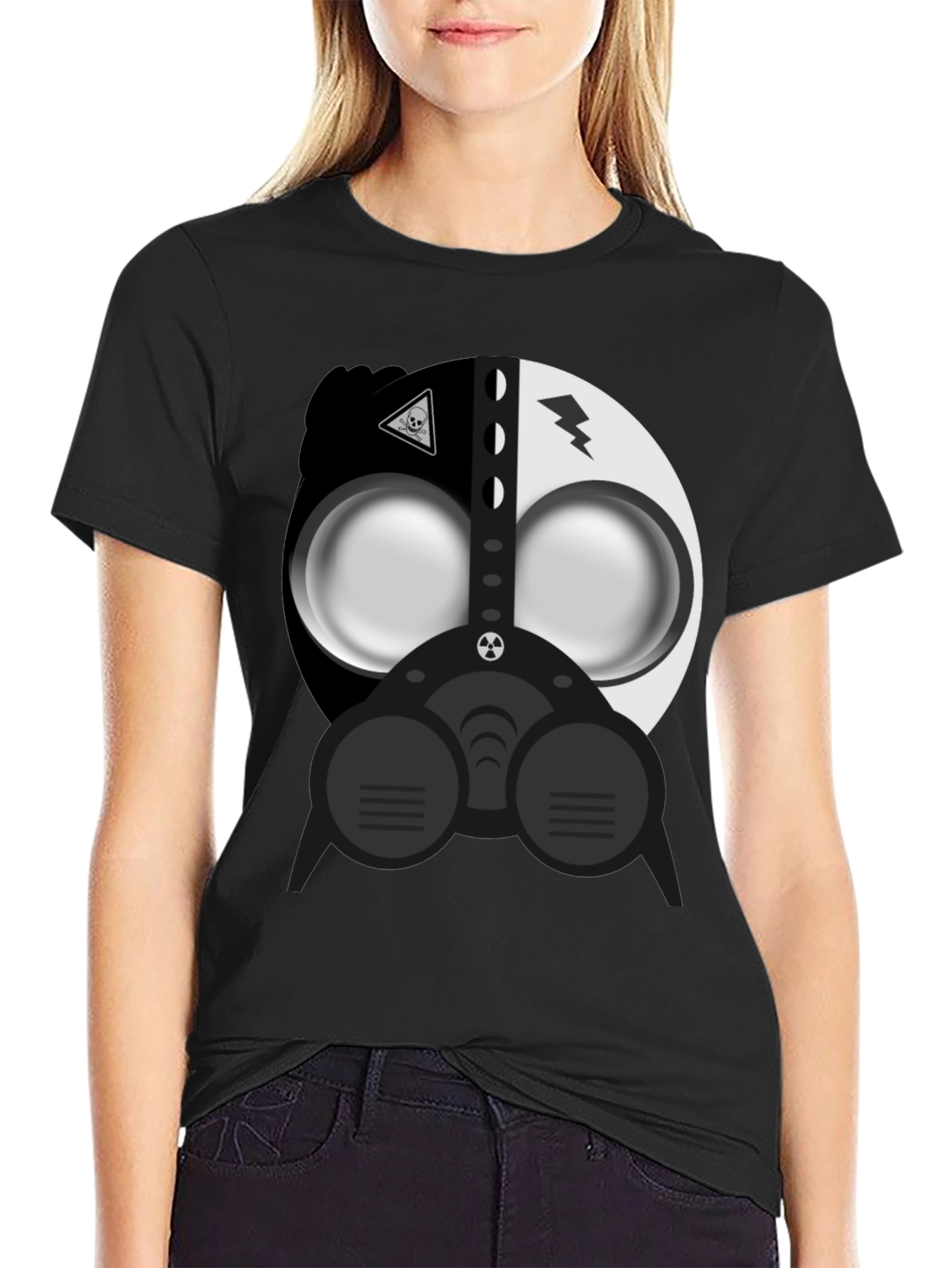 Unique Gas Mask Graphic T-Shirt - Biohazard Style
