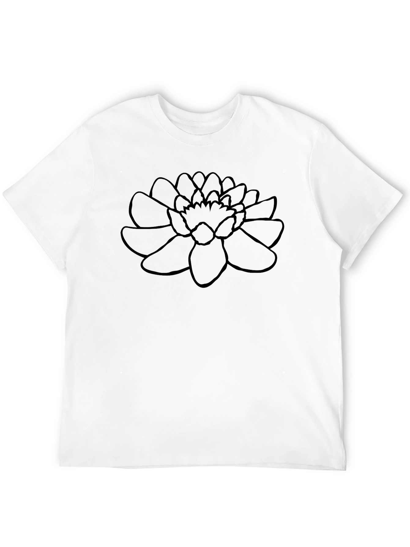 Black Flower Graphic Tee - Casual Comfort