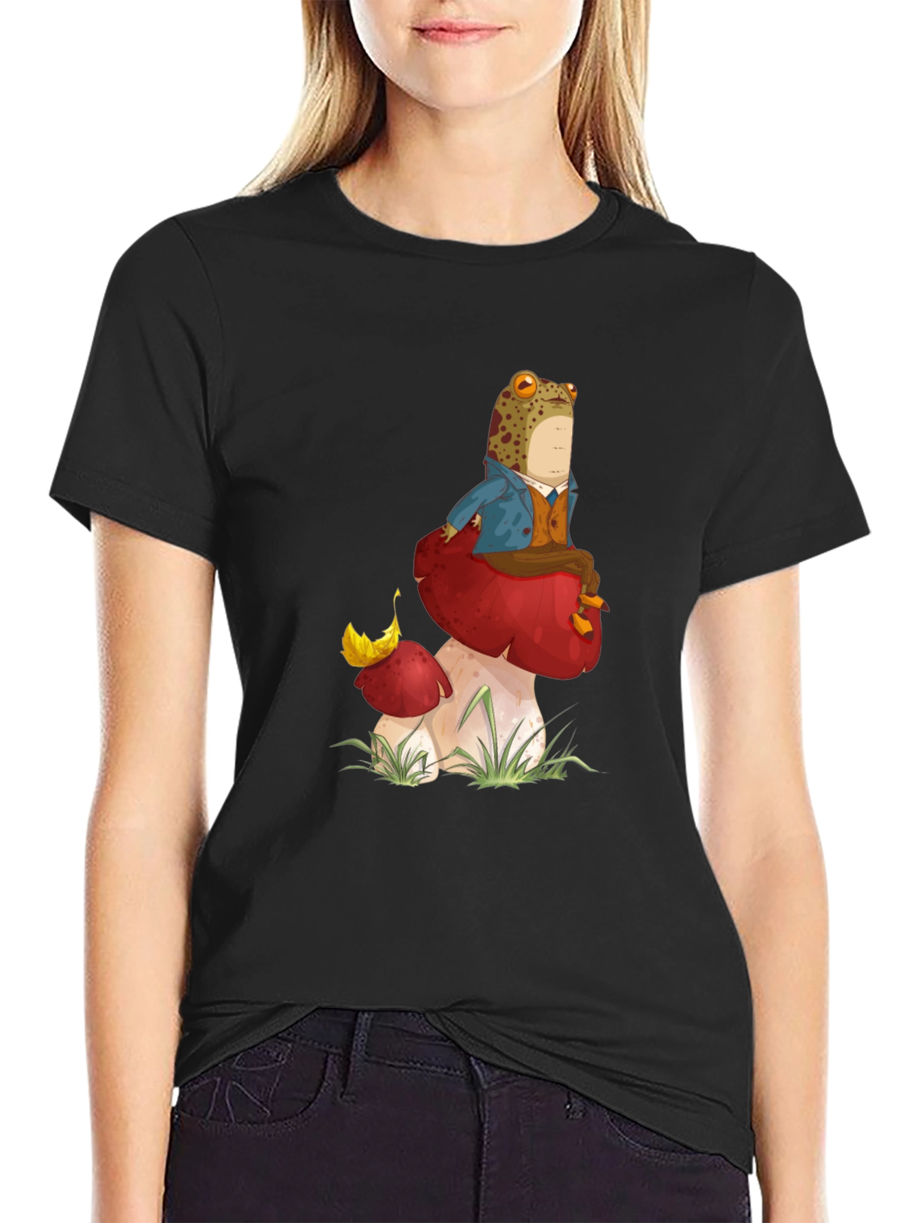 Frog on Mushroom Graphic Tee