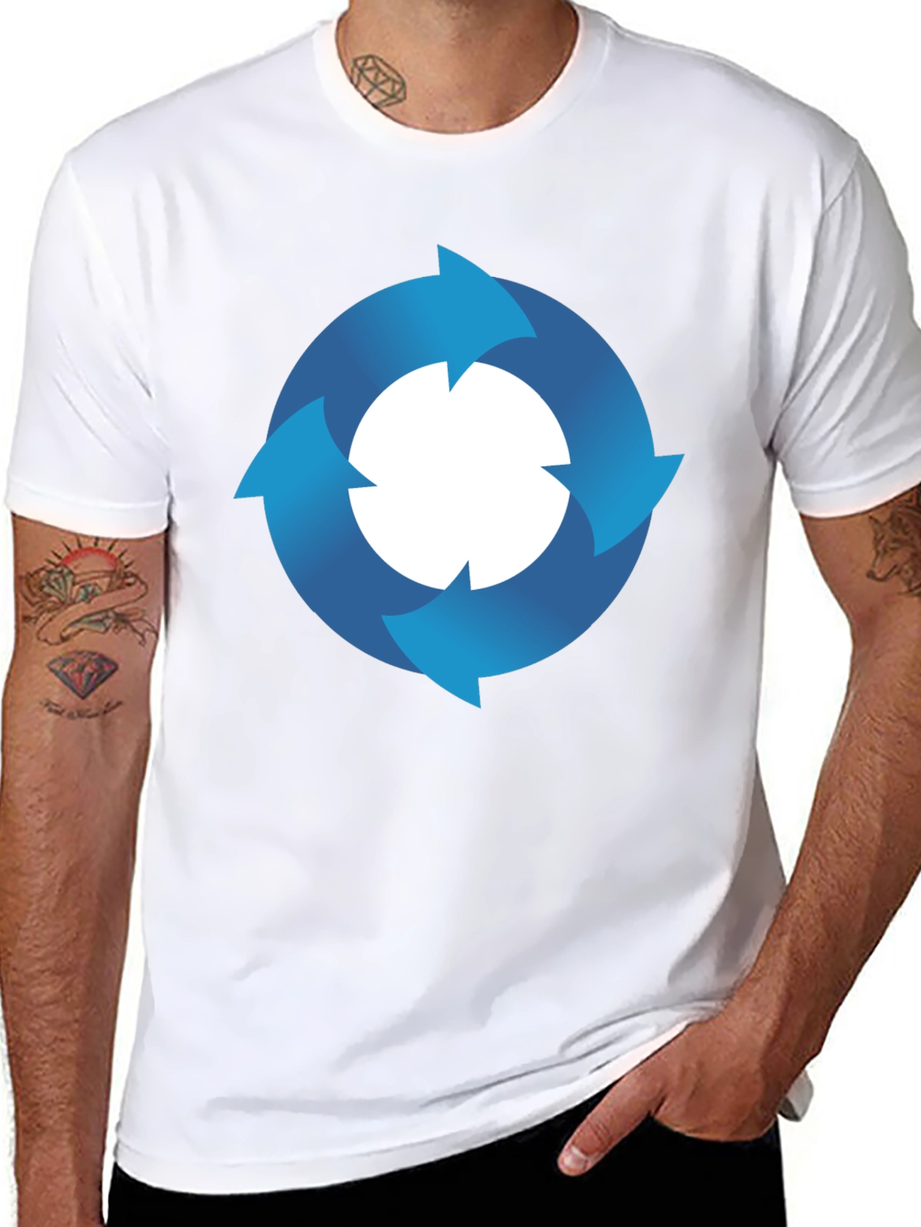 Circular Arrow Graphic T-Shirt - Mens Black Tee