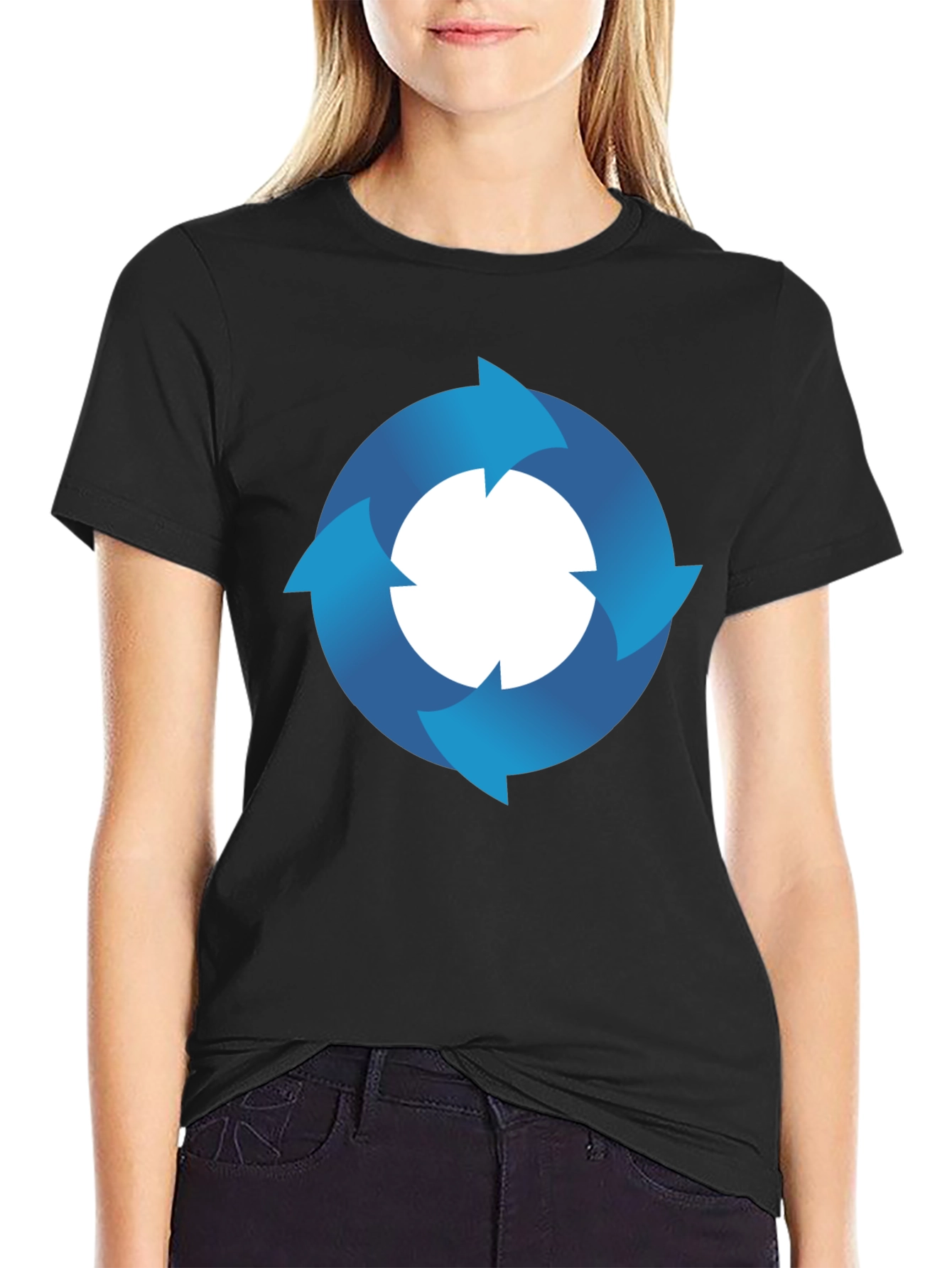Circular Arrow Graphic T-Shirt - Mens Black Tee