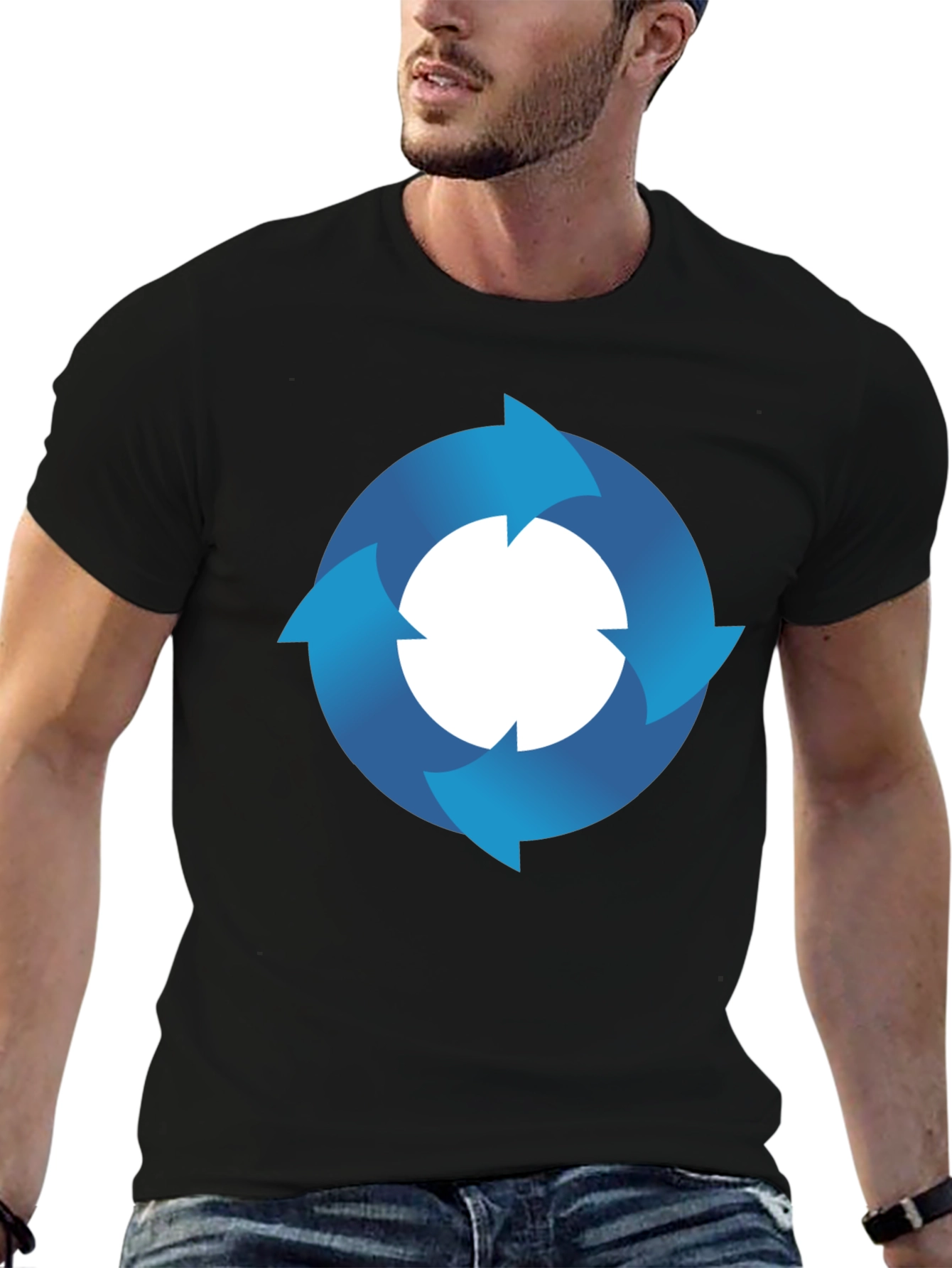 Circular Arrow Graphic T-Shirt - Mens Black Tee