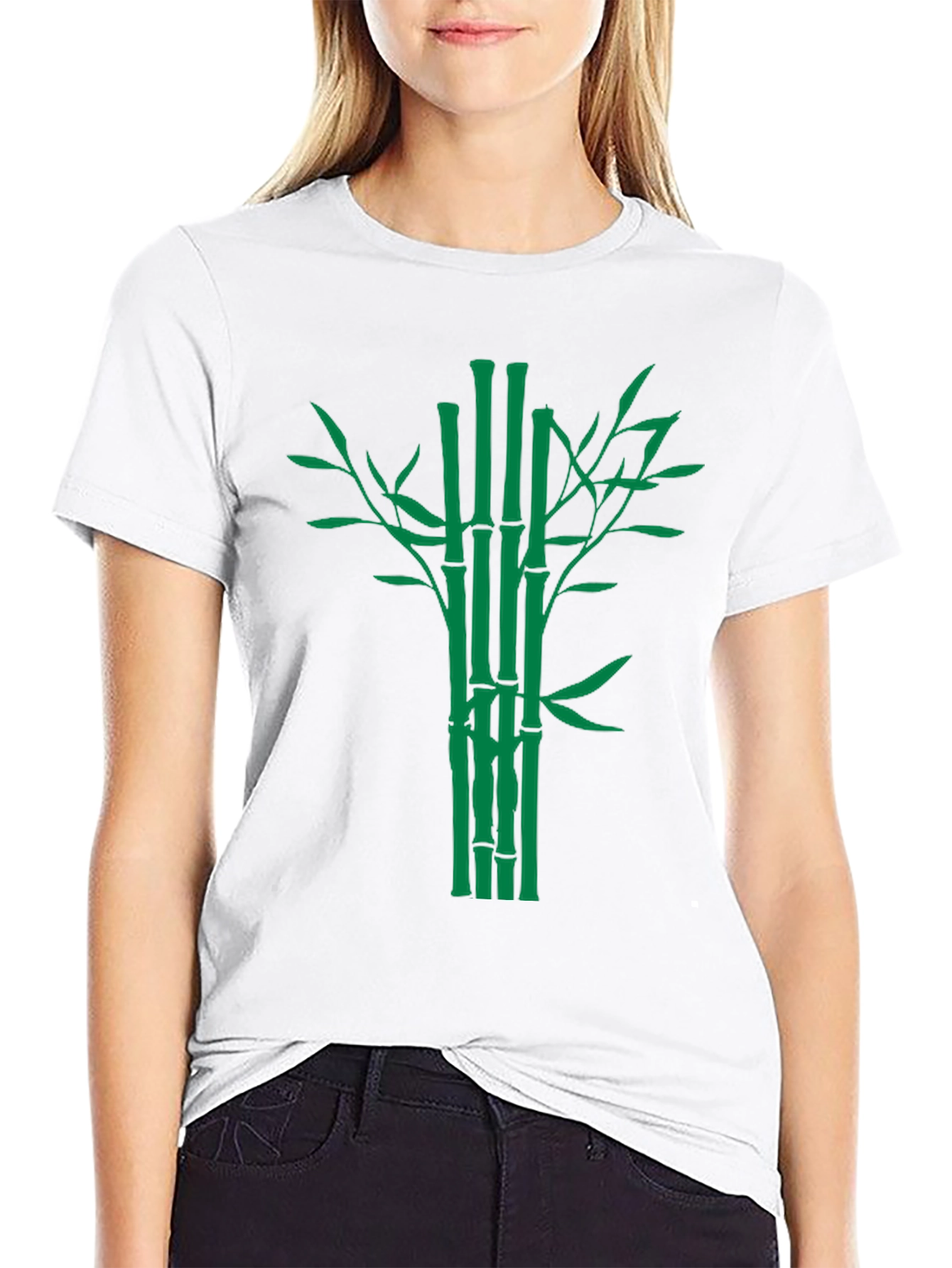 Bamboo Graphic Tee - Classic Black Cotton T-Shirt