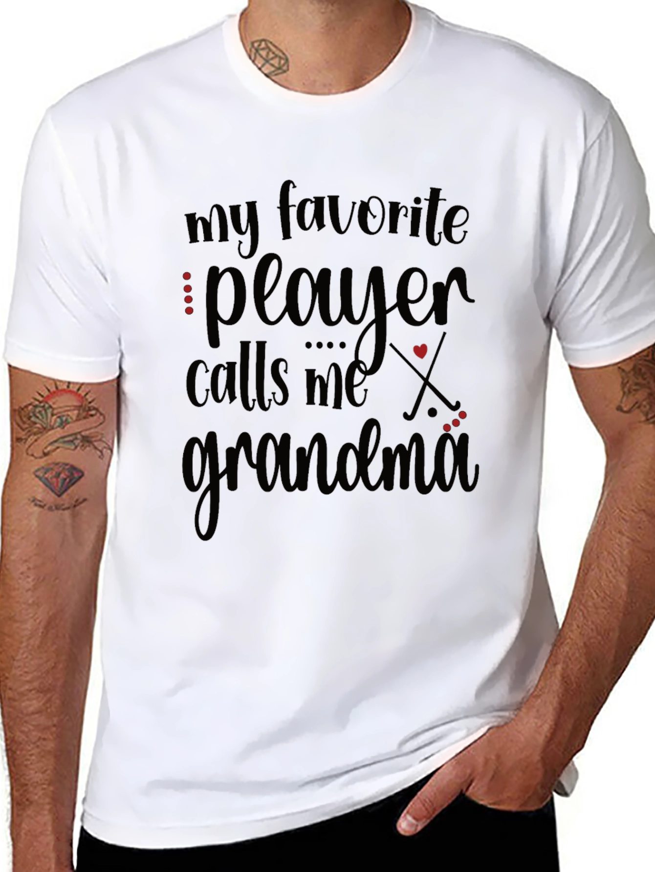My Favorite Player Calls Me Grandma Black Tee