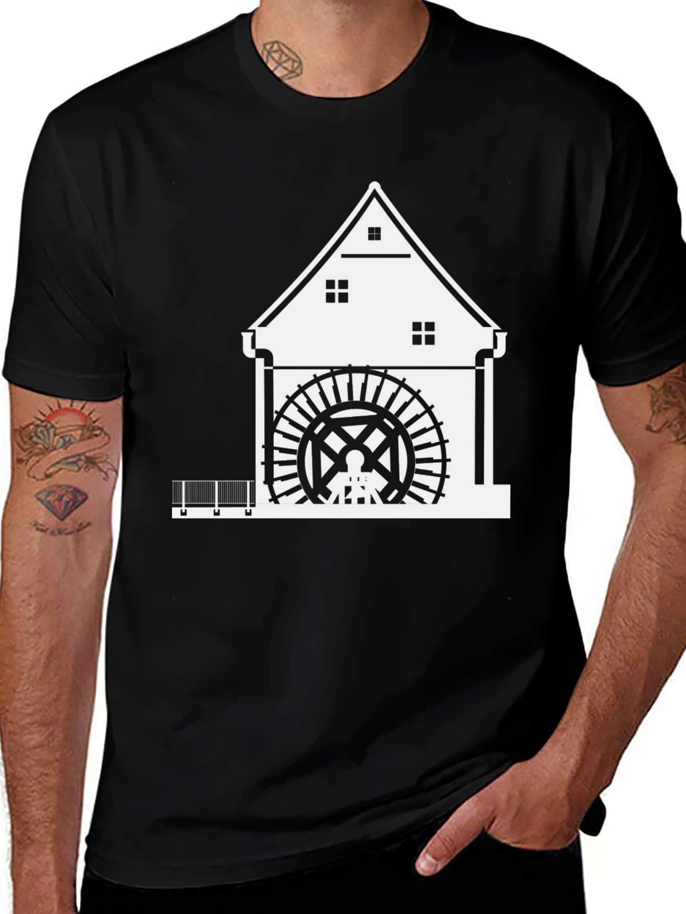 Black Watermill Graphic Tee