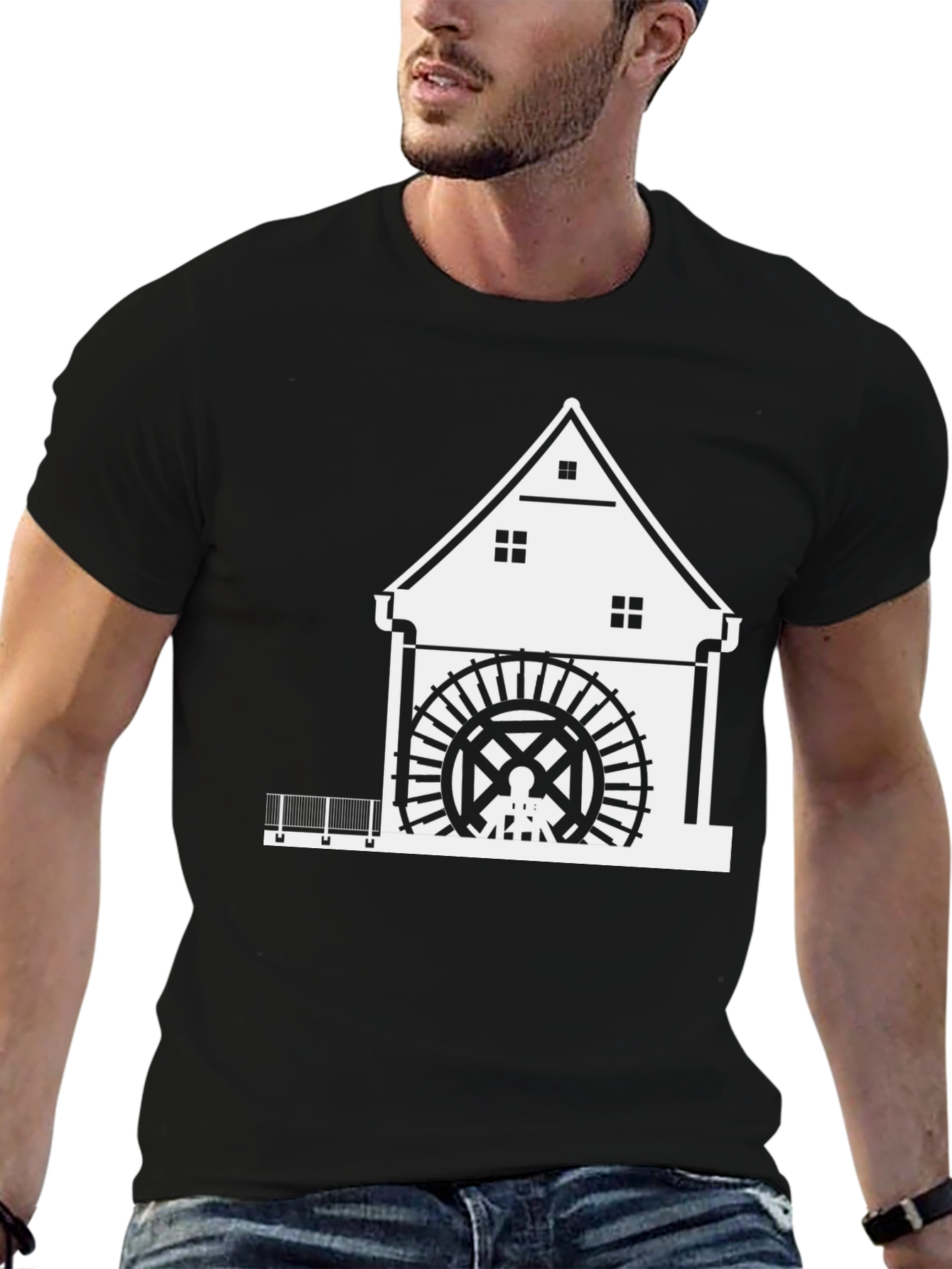 Black Watermill Graphic Tee