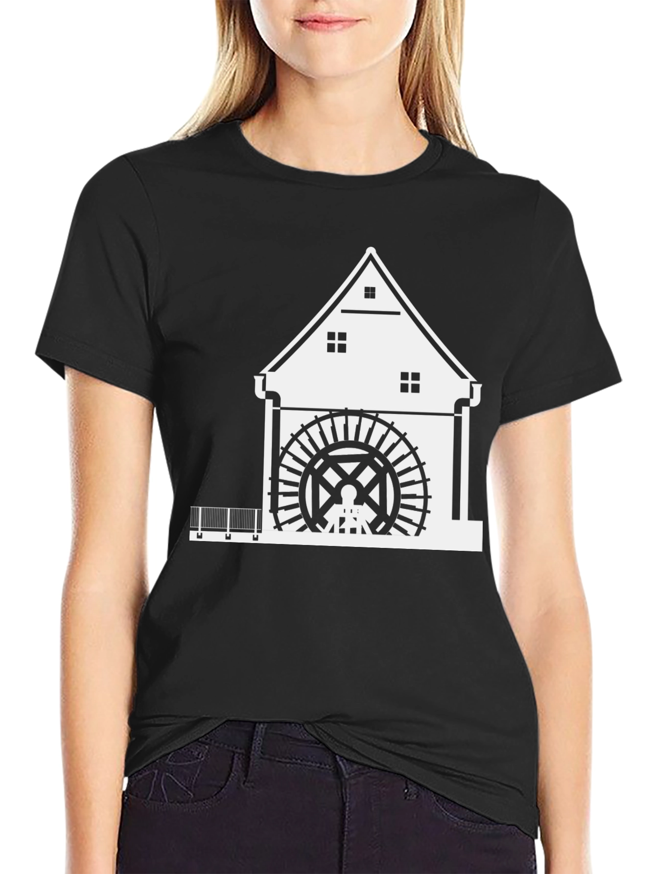 Black Watermill Graphic Tee