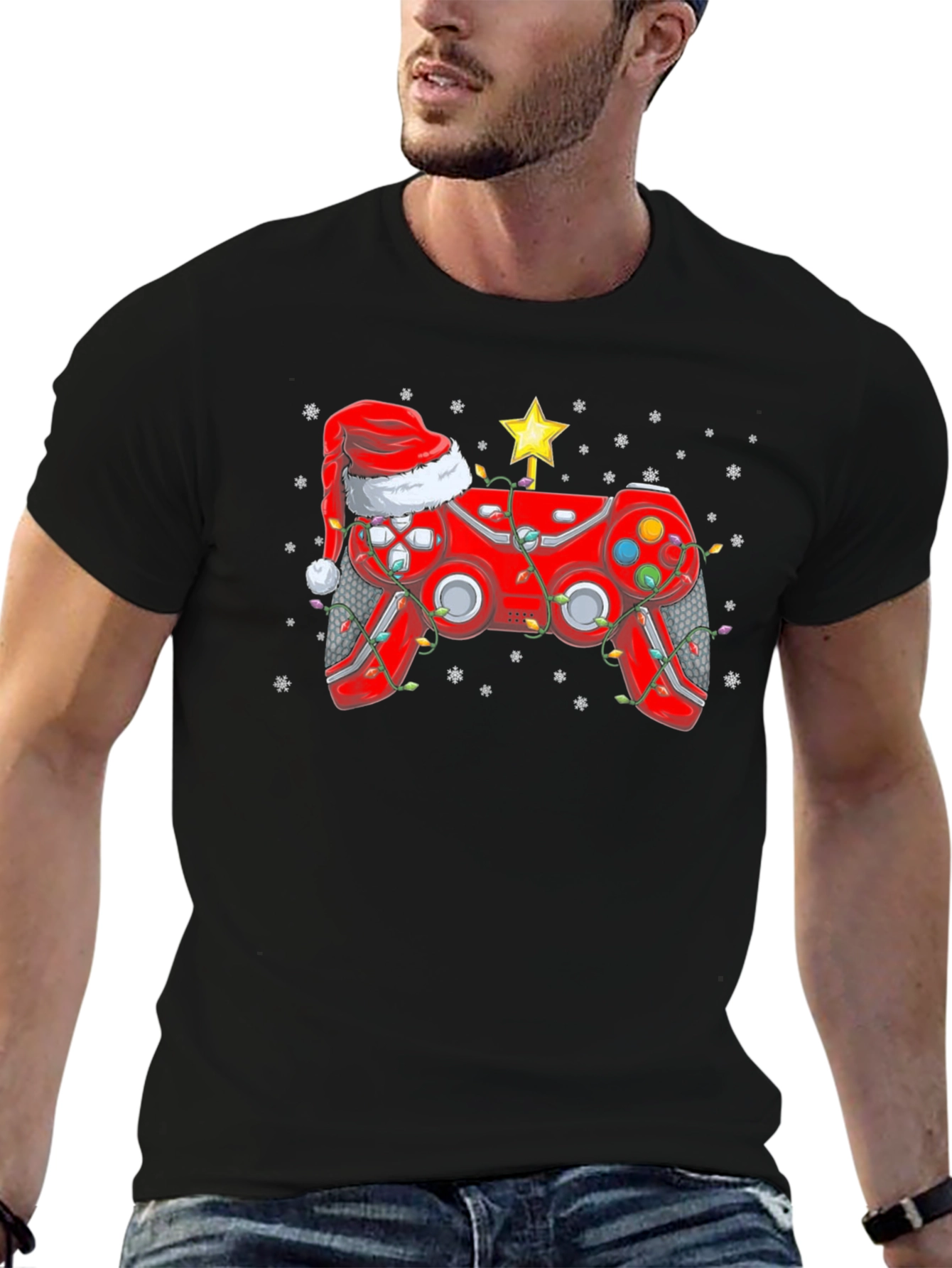 Festive Gamer T-Shirt - Christmas Controller Design