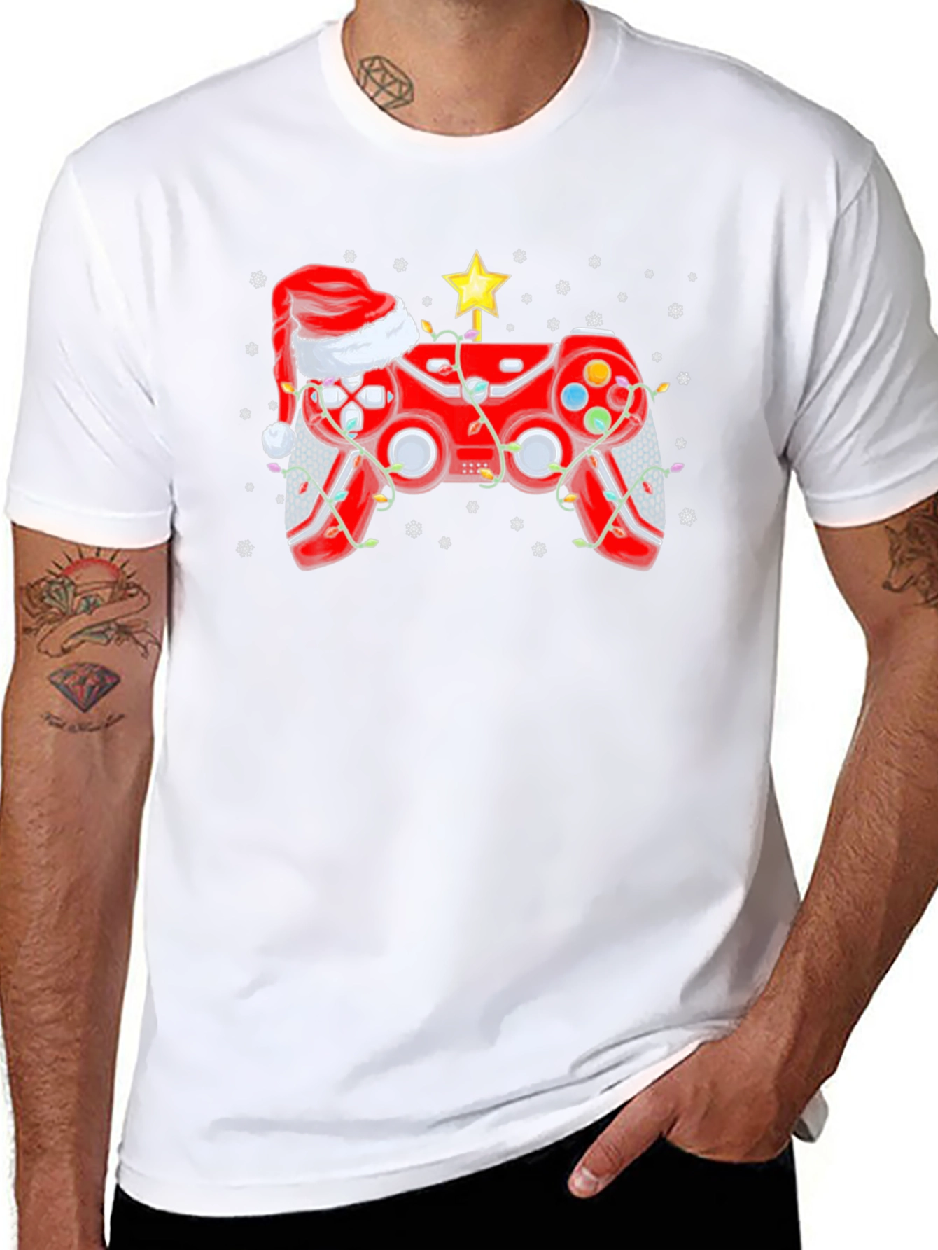 Festive Gamer T-Shirt - Christmas Controller Design