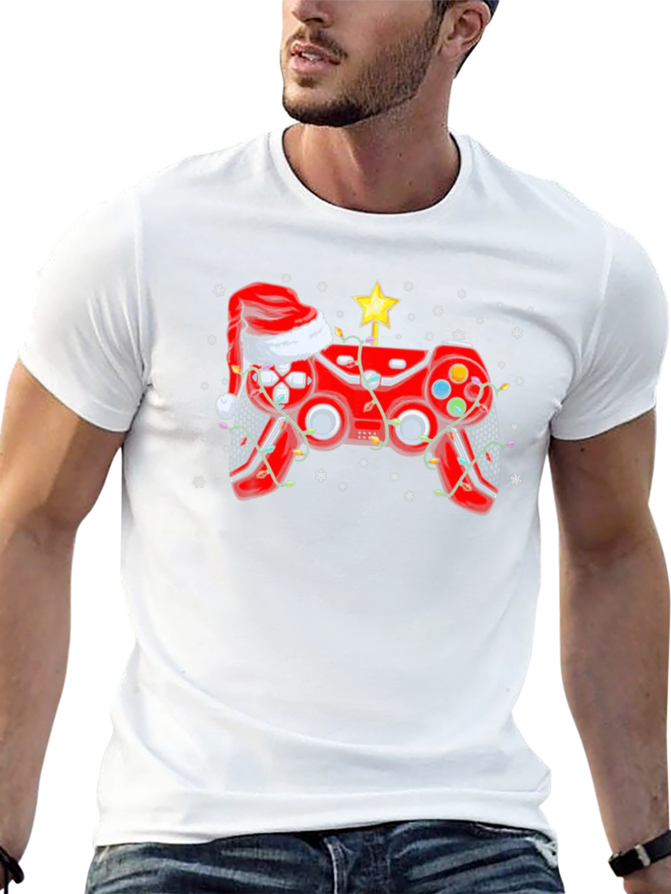 Festive Gamer T-Shirt - Christmas Controller Design