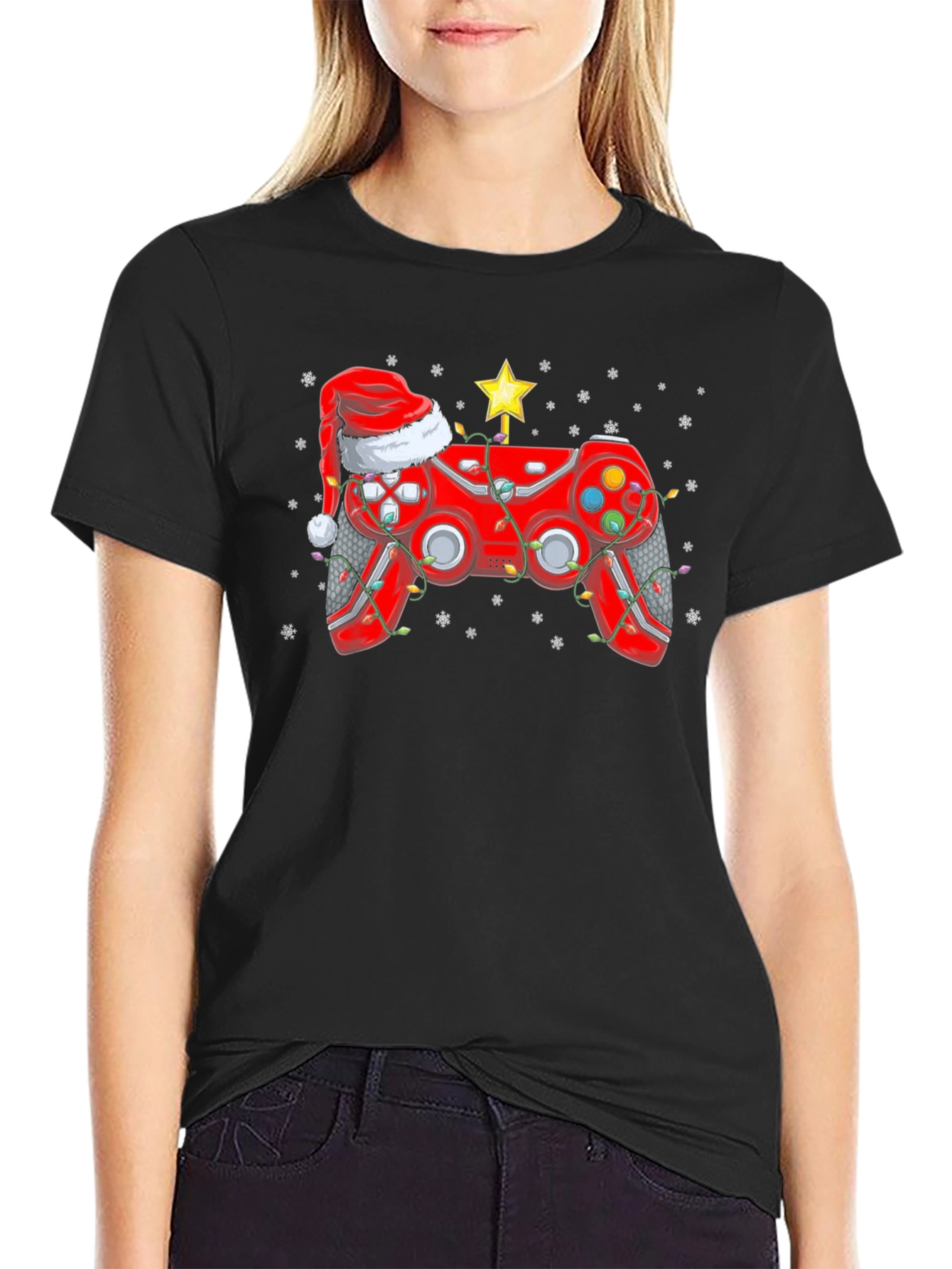 Festive Gamer T-Shirt - Christmas Controller Design