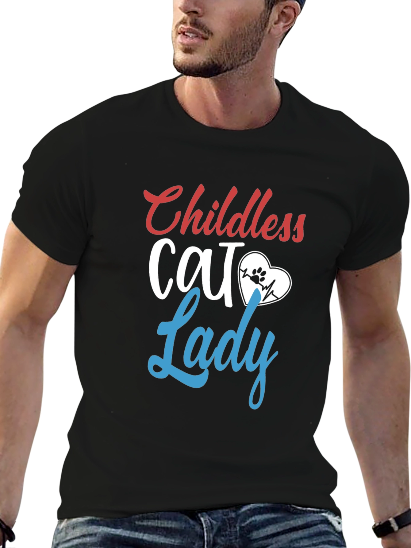 Childless Cat Lady Graphic T-Shirt - Black