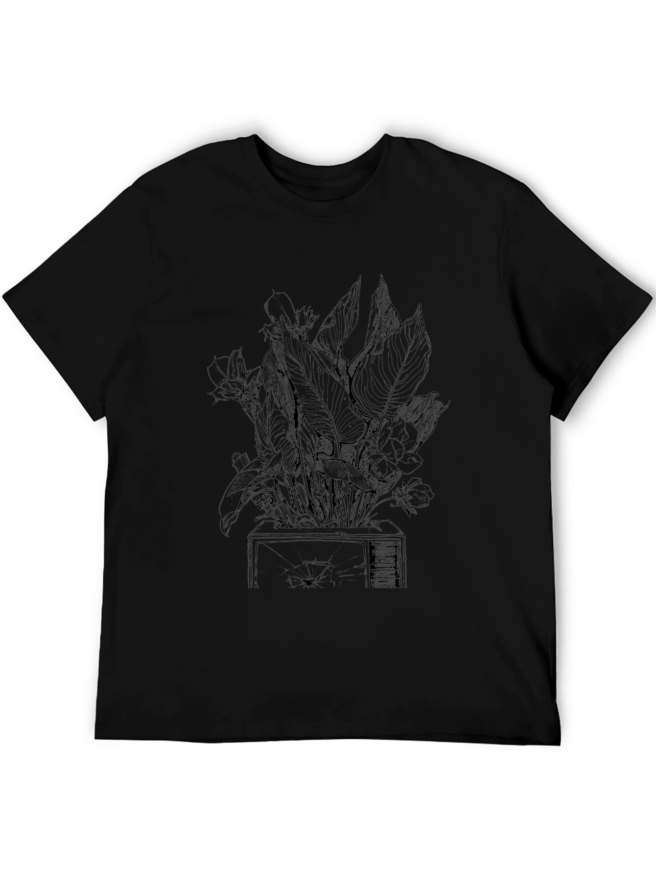 Botanical TV Graphic Tee - Modern Plant Lover Shirt