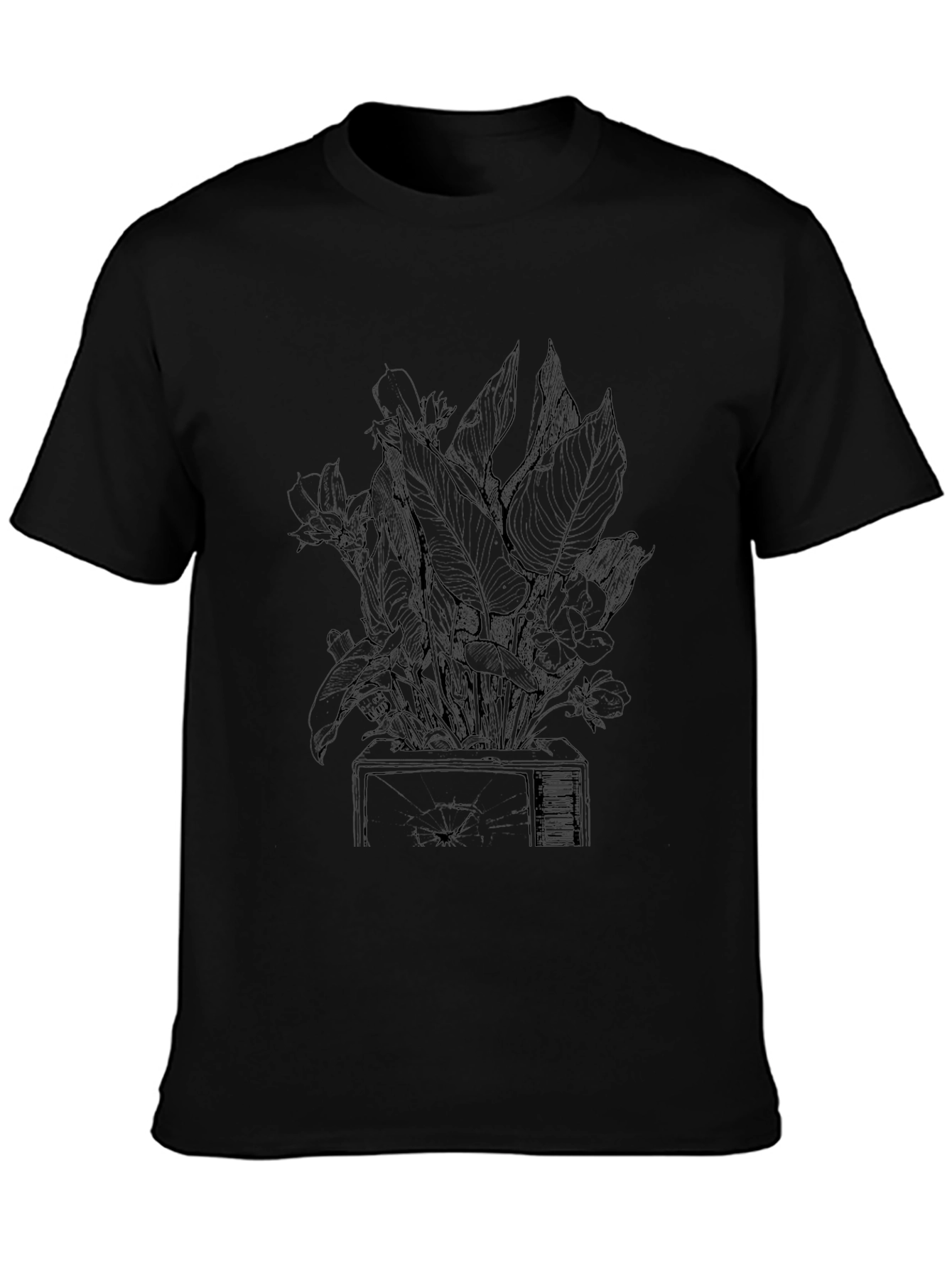 Botanical TV Graphic Tee - Modern Plant Lover Shirt