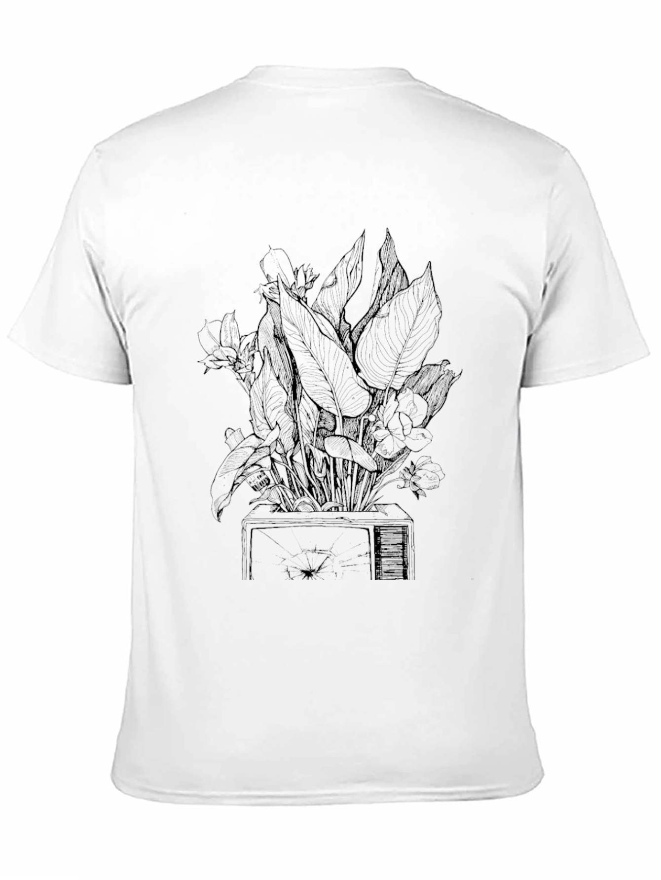 Botanical TV Graphic Tee - Modern Plant Lover Shirt