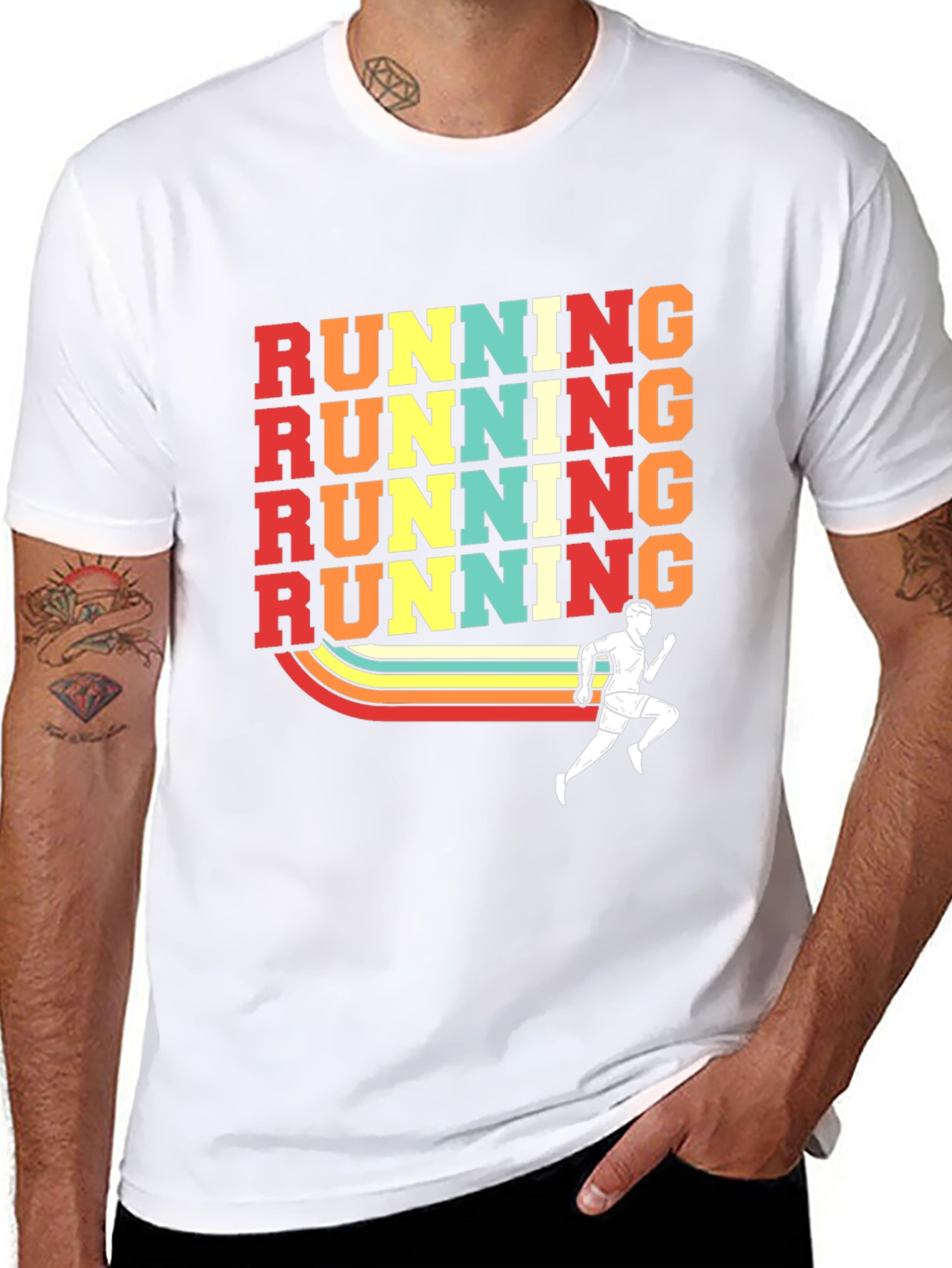 Retro Running T-Shirt - Black