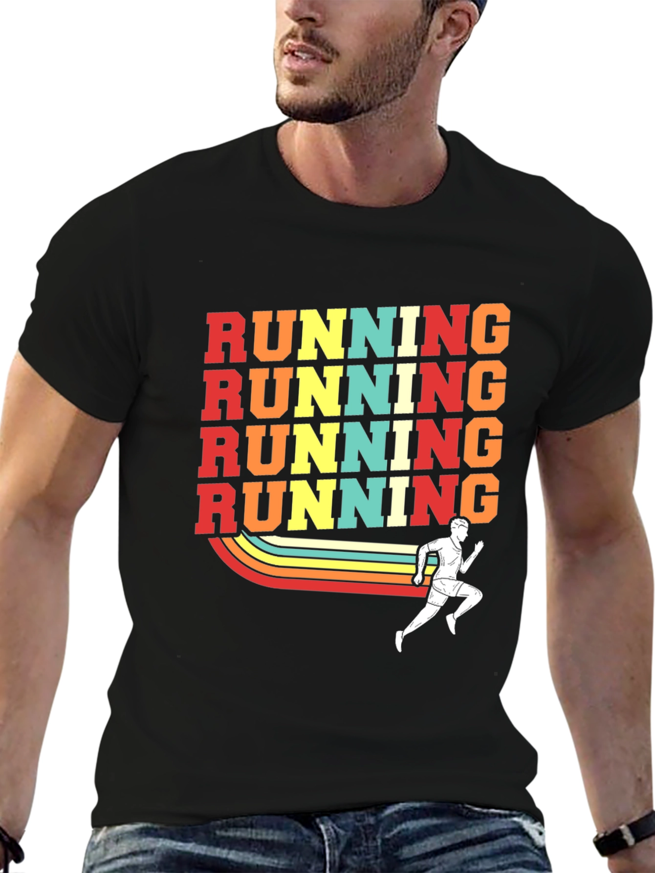 Retro Running T-Shirt - Black