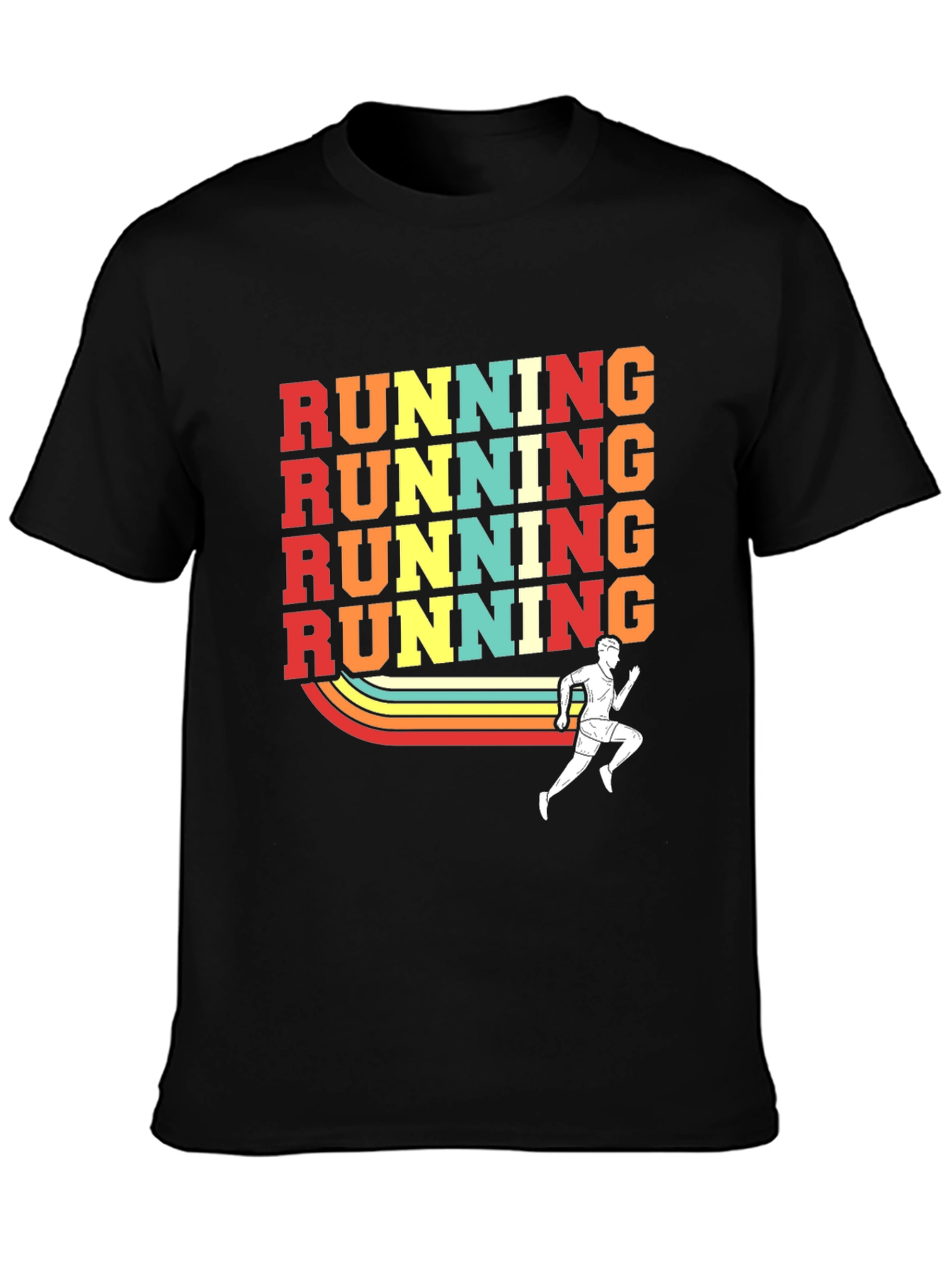 Retro Running T-Shirt - Black