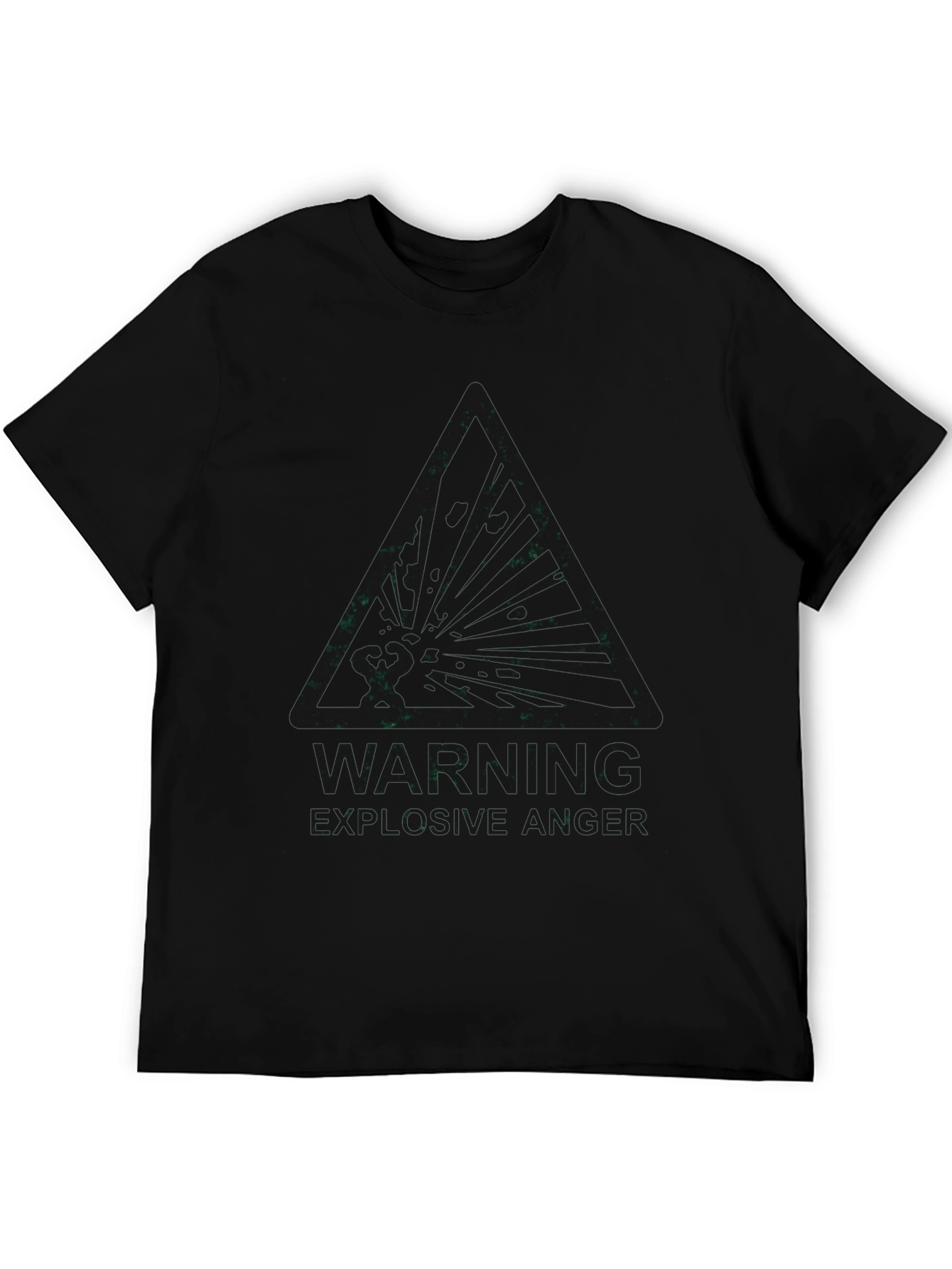 Explosive Anger Warning Mens Black T-Shirt